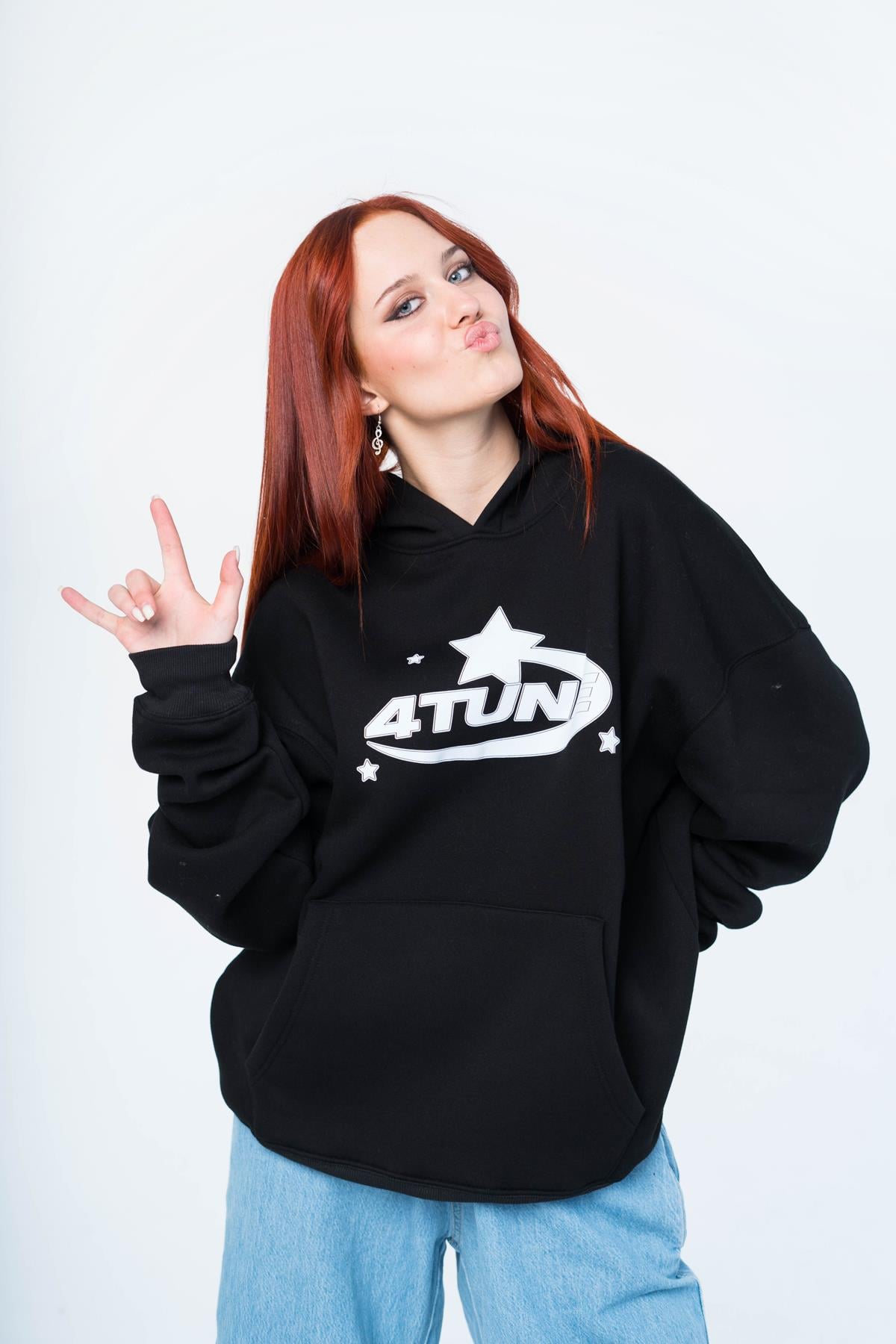Trendiz Unisex 4Tune Sweatshirt Hoodie Siyah