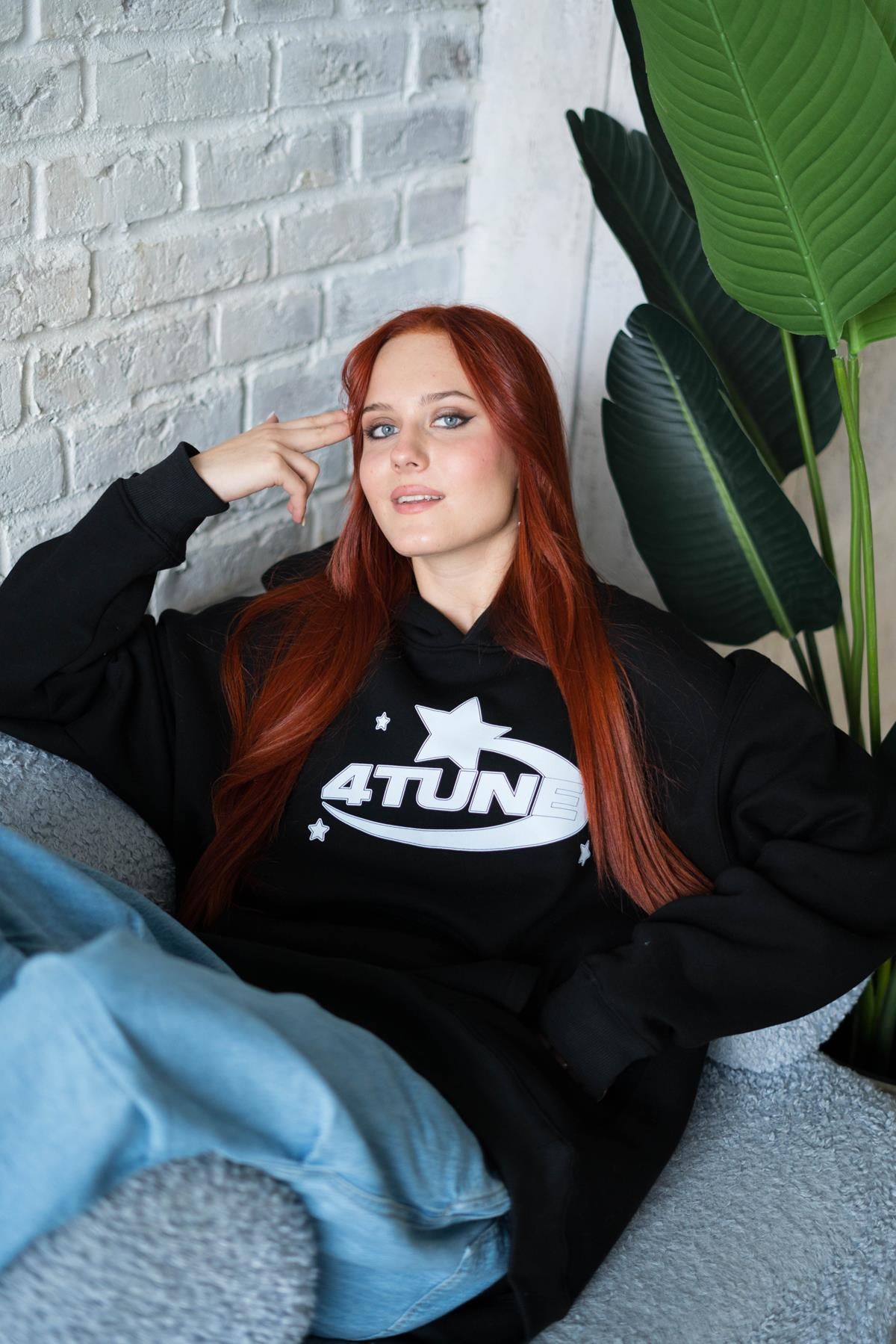 Trendiz Unisex 4Tune Sweatshirt Hoodie Siyah