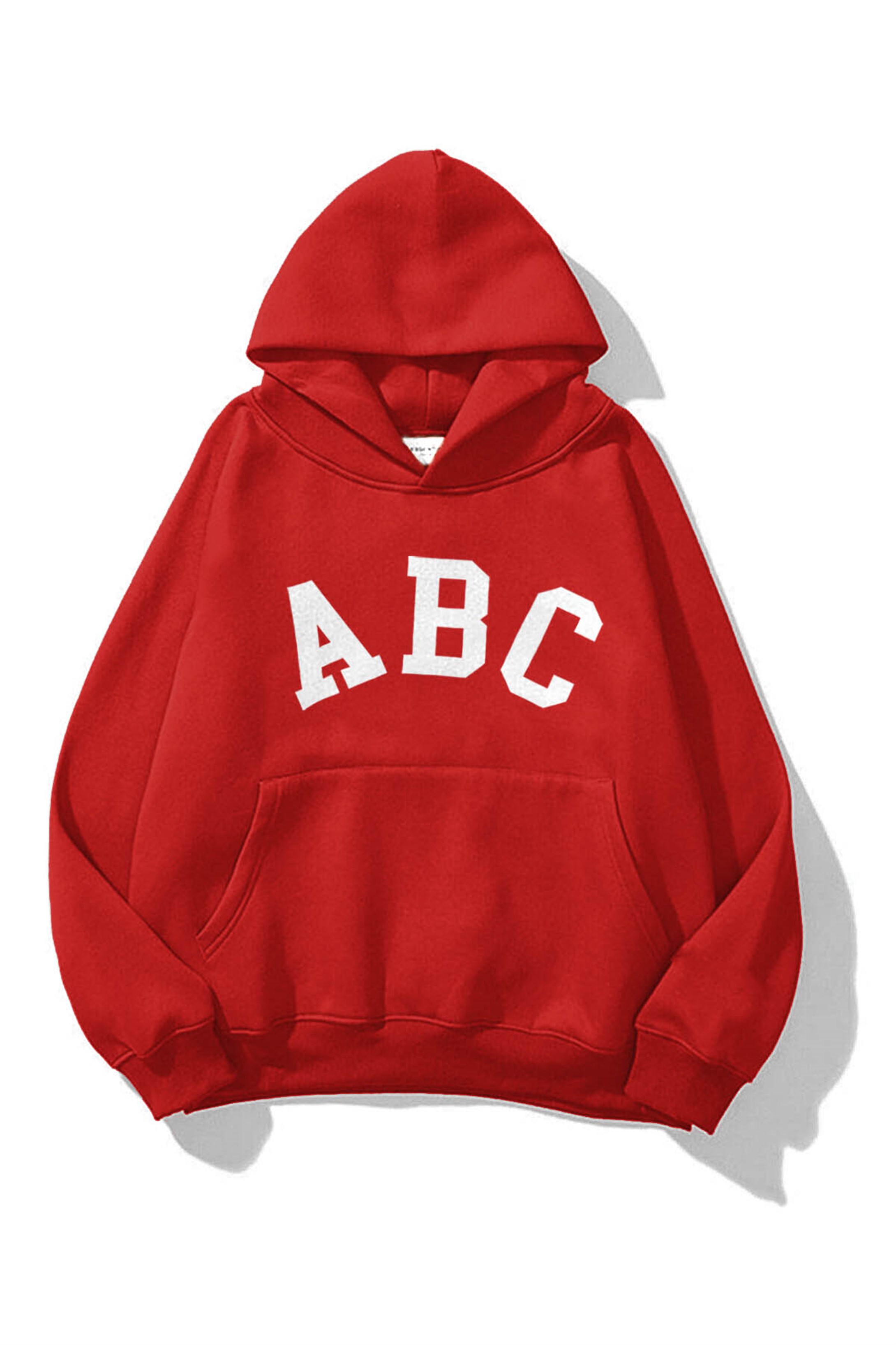 Trendiz Unisex A B C  Sweatshirt Hoodie Kırmızı
