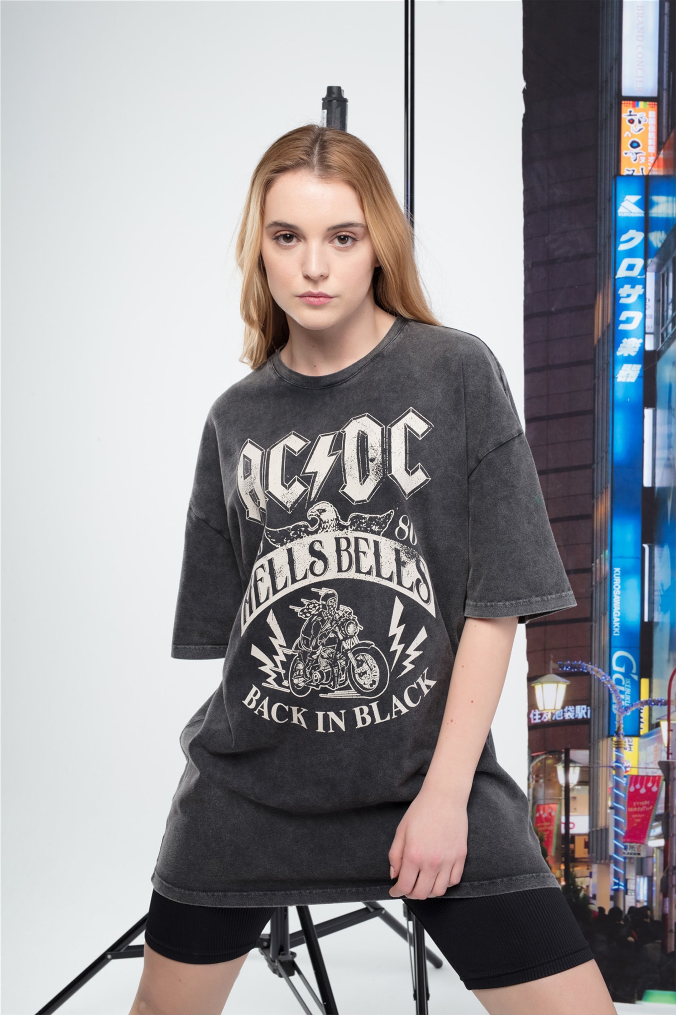 Trendiz Kadın Ac/Dc Tshirt Antrasit