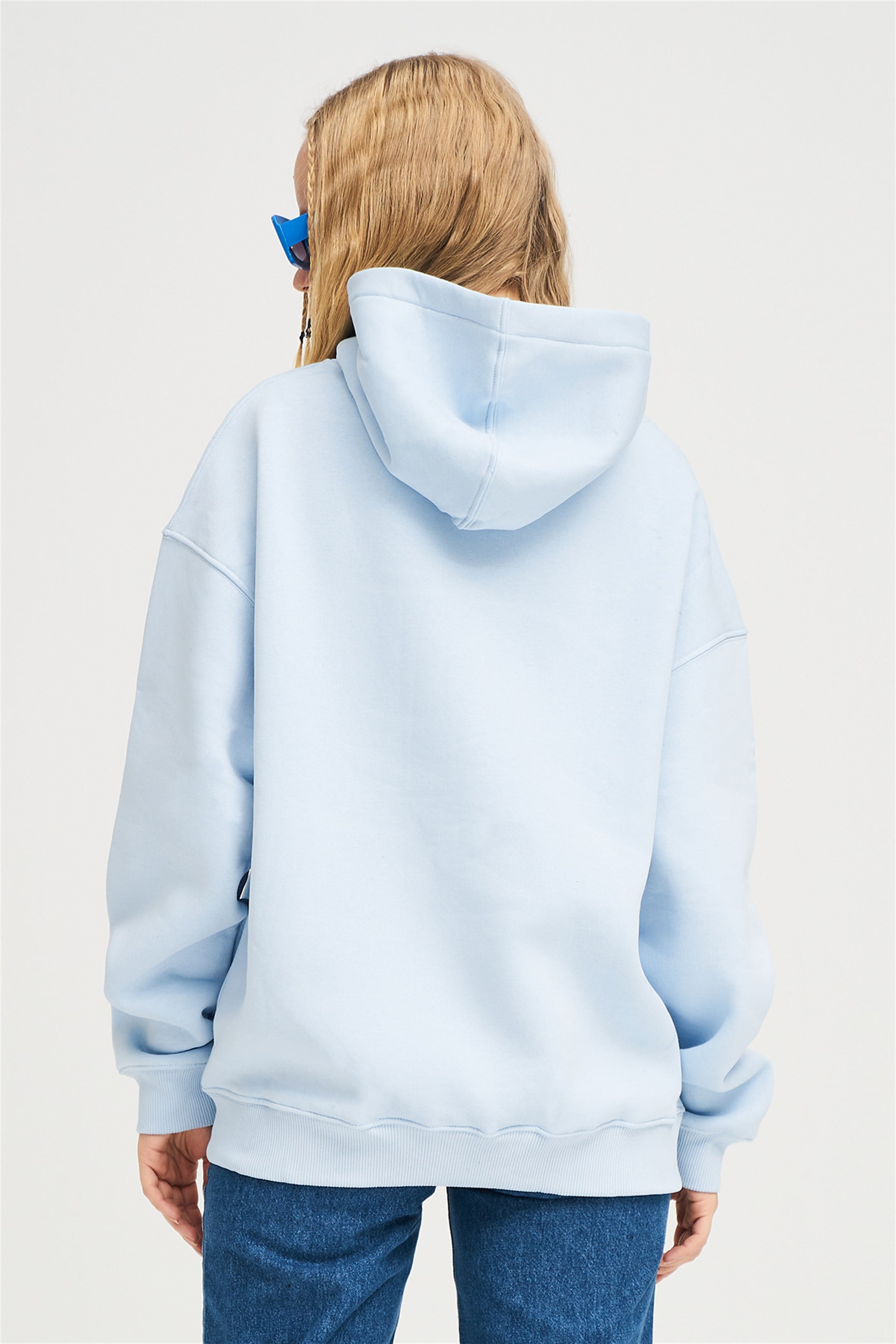 Trendiz Unisex  Basic Sweatshirt Hoodie Açık Mavi