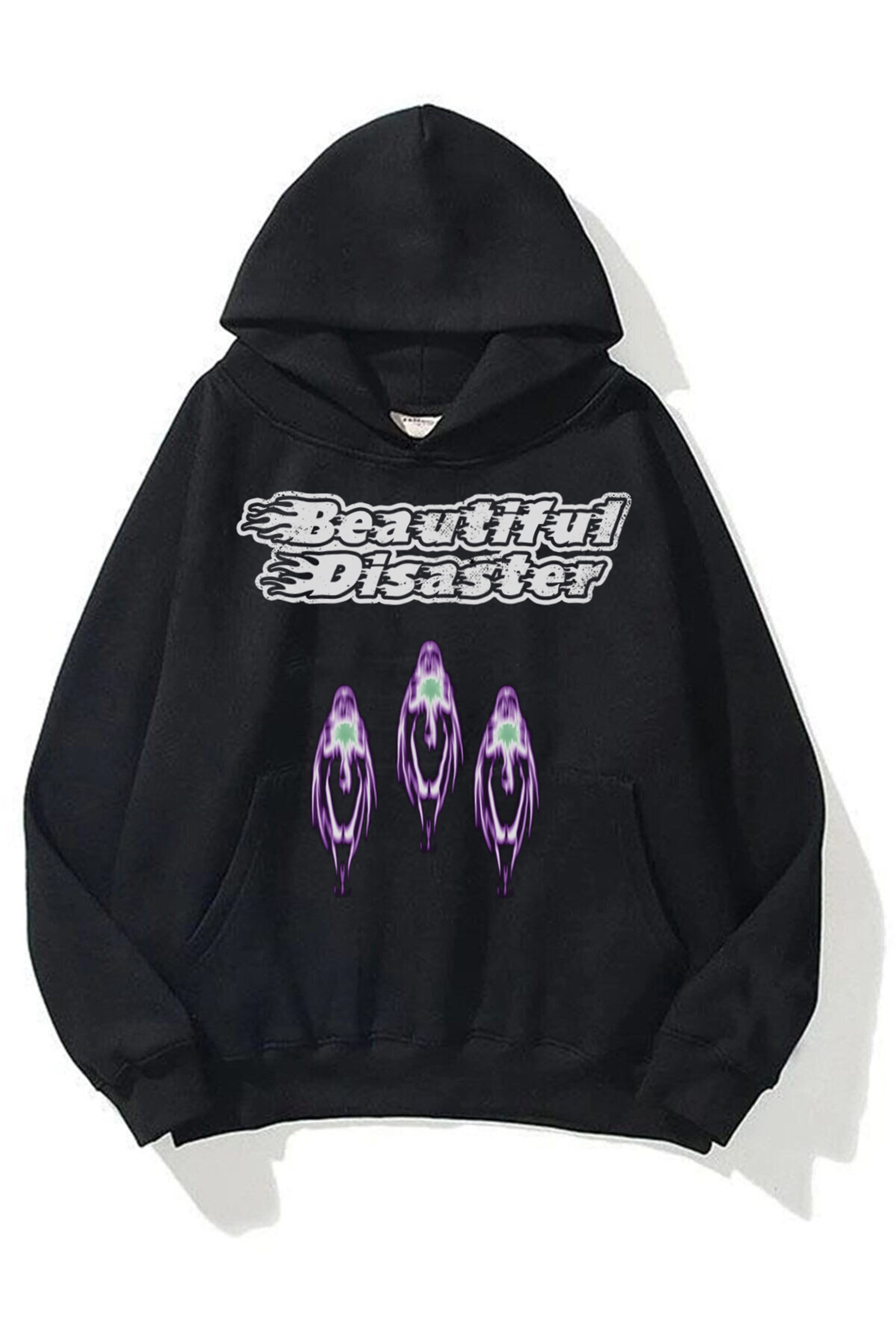 Trendiz Unisex Beautiful Disaster Sweatshirt Hoodie Siyah