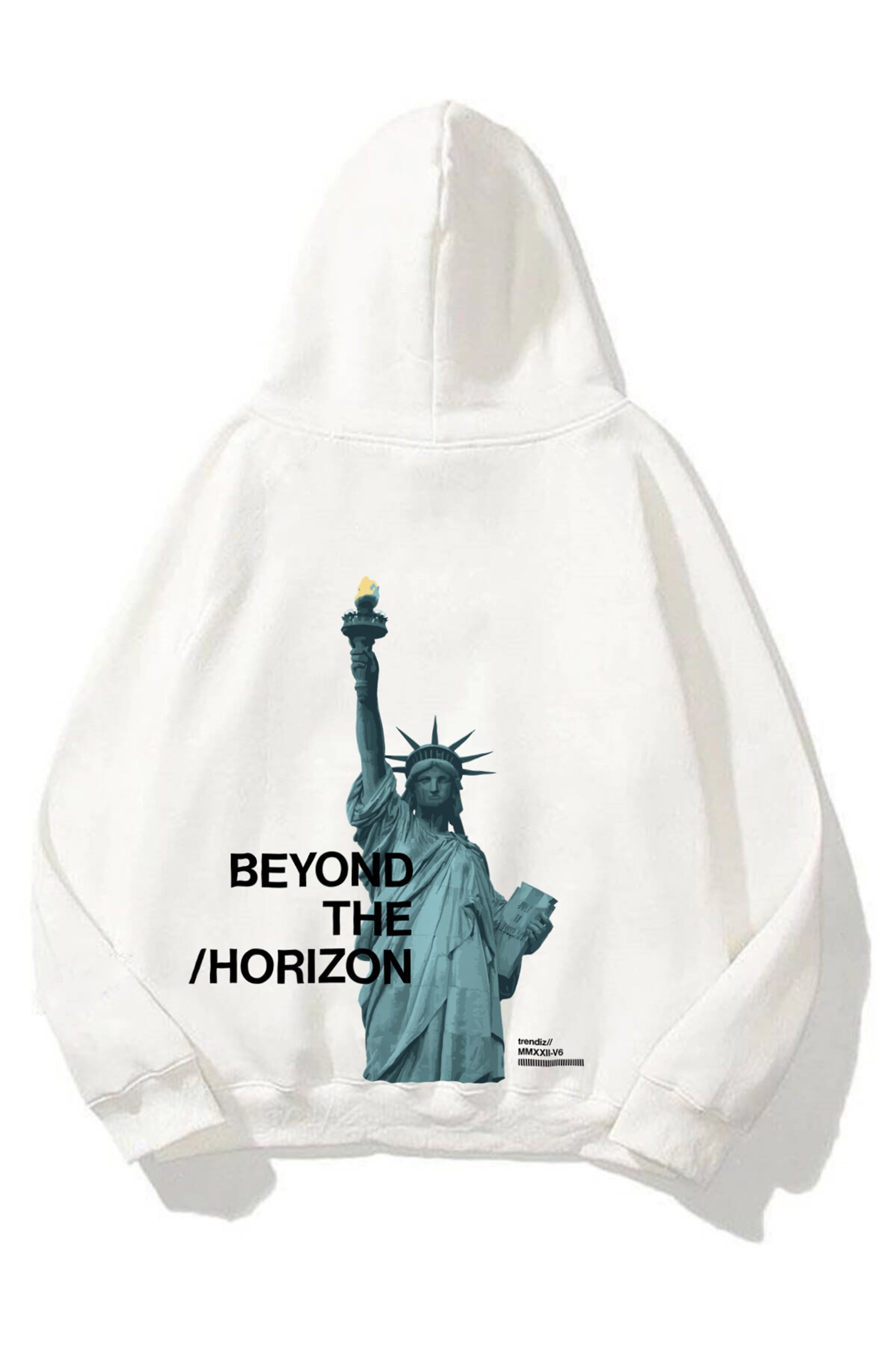 Trendiz Unisex Beyond the Horizon Sweatshirt Hoodie Beyaz