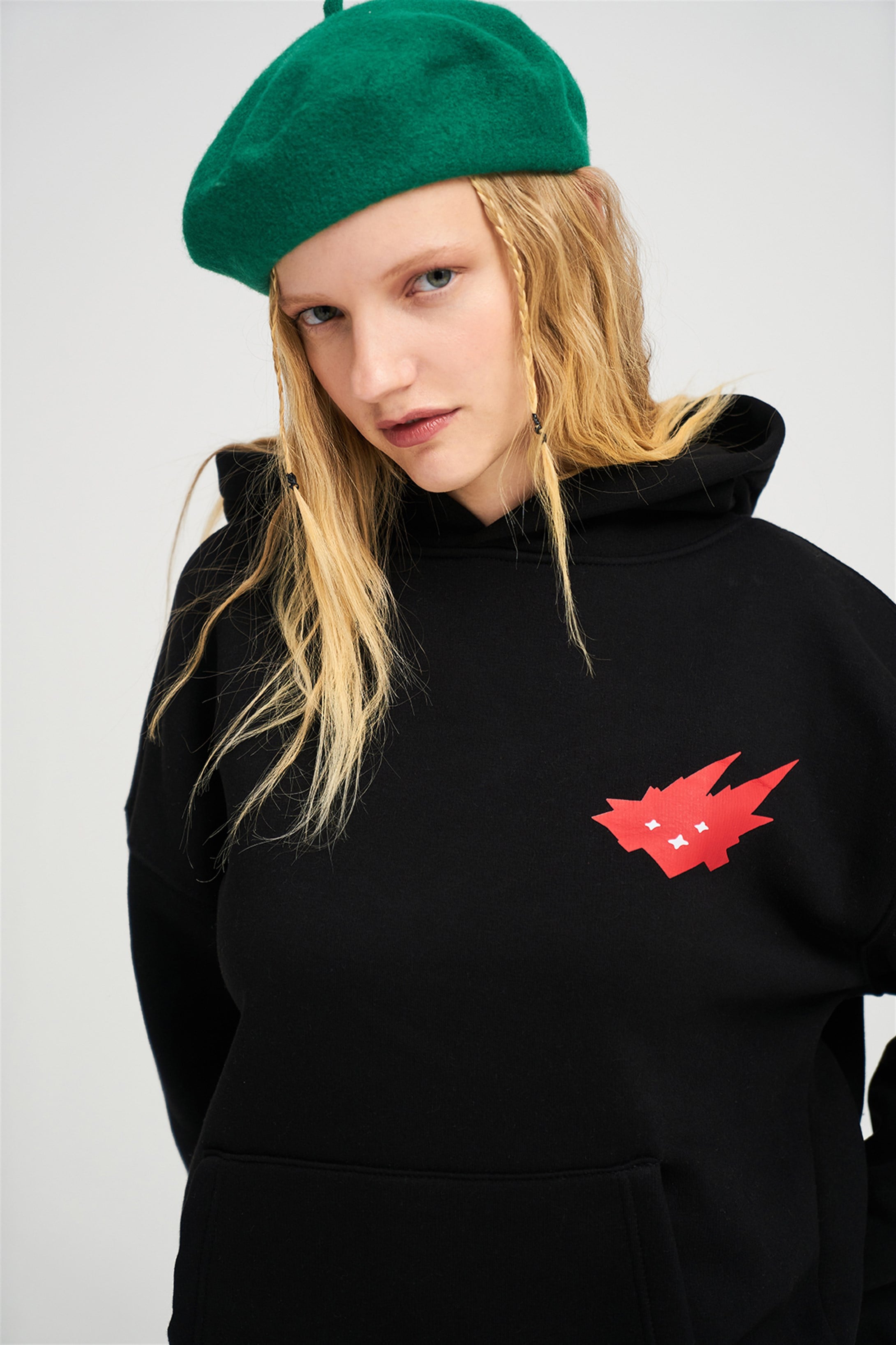 Trendiz Unisex Cacti Sweatshirt Hoodie Siyah
