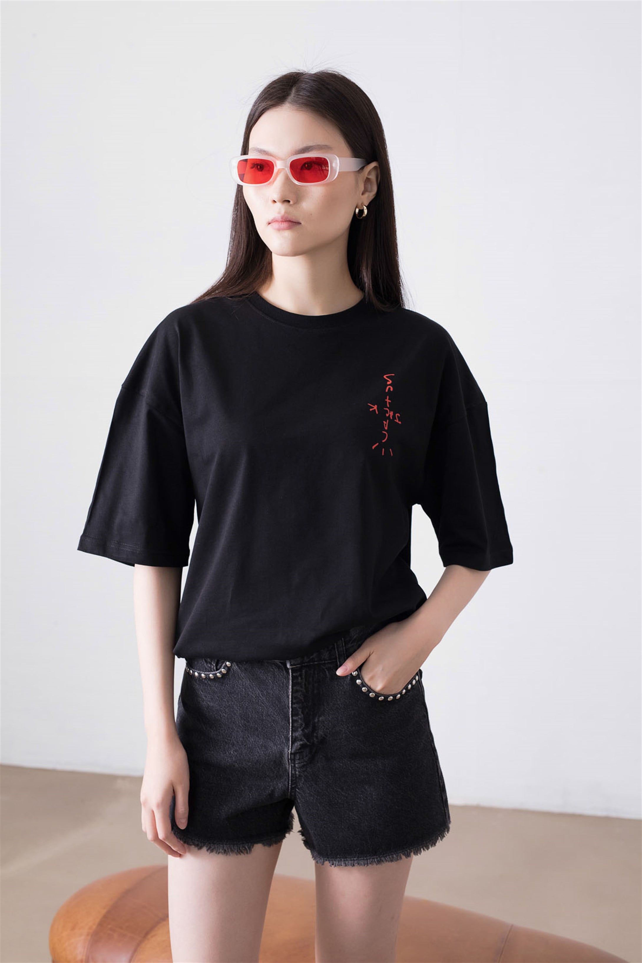 Trendiz Unisex Cactus Jack Bandana Siyah Tshirt