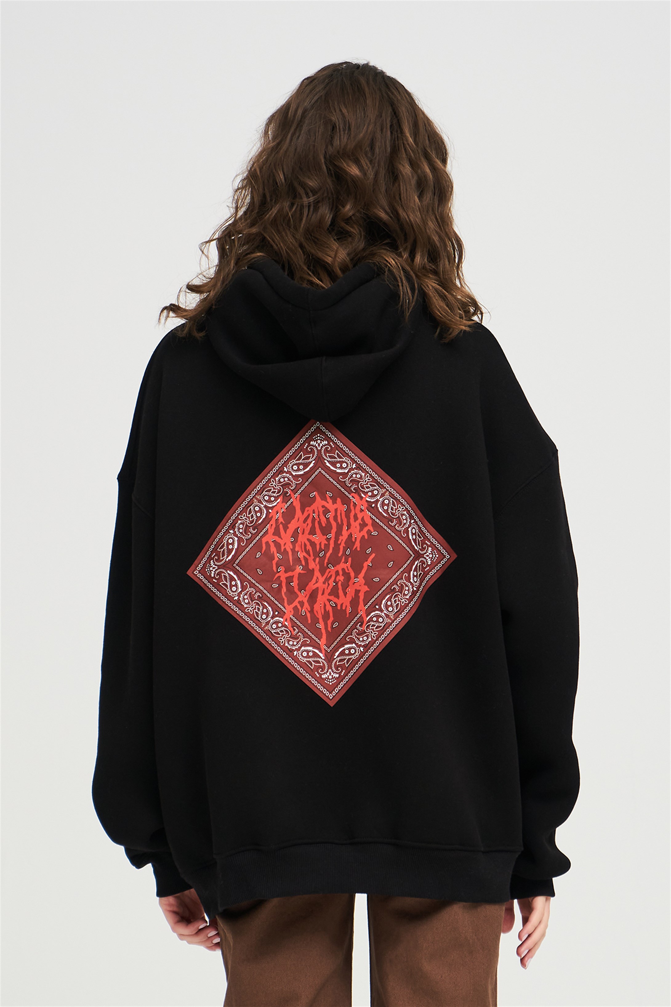 Trendiz Unisex Cactus Jack Bandana Siyah Sweatshirt Hoodie