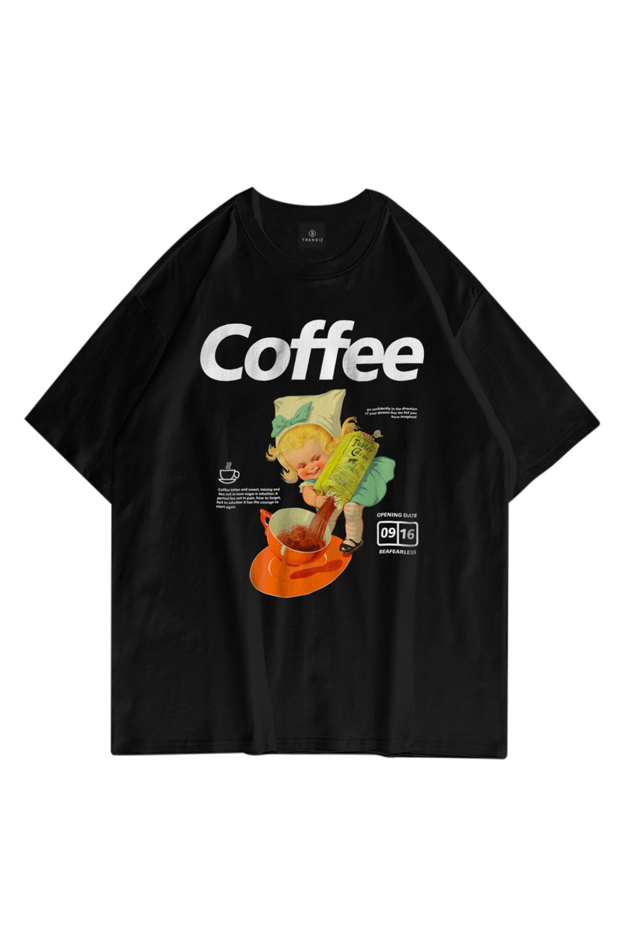 Trendiz Unisex Coffee Siyah Tshirt