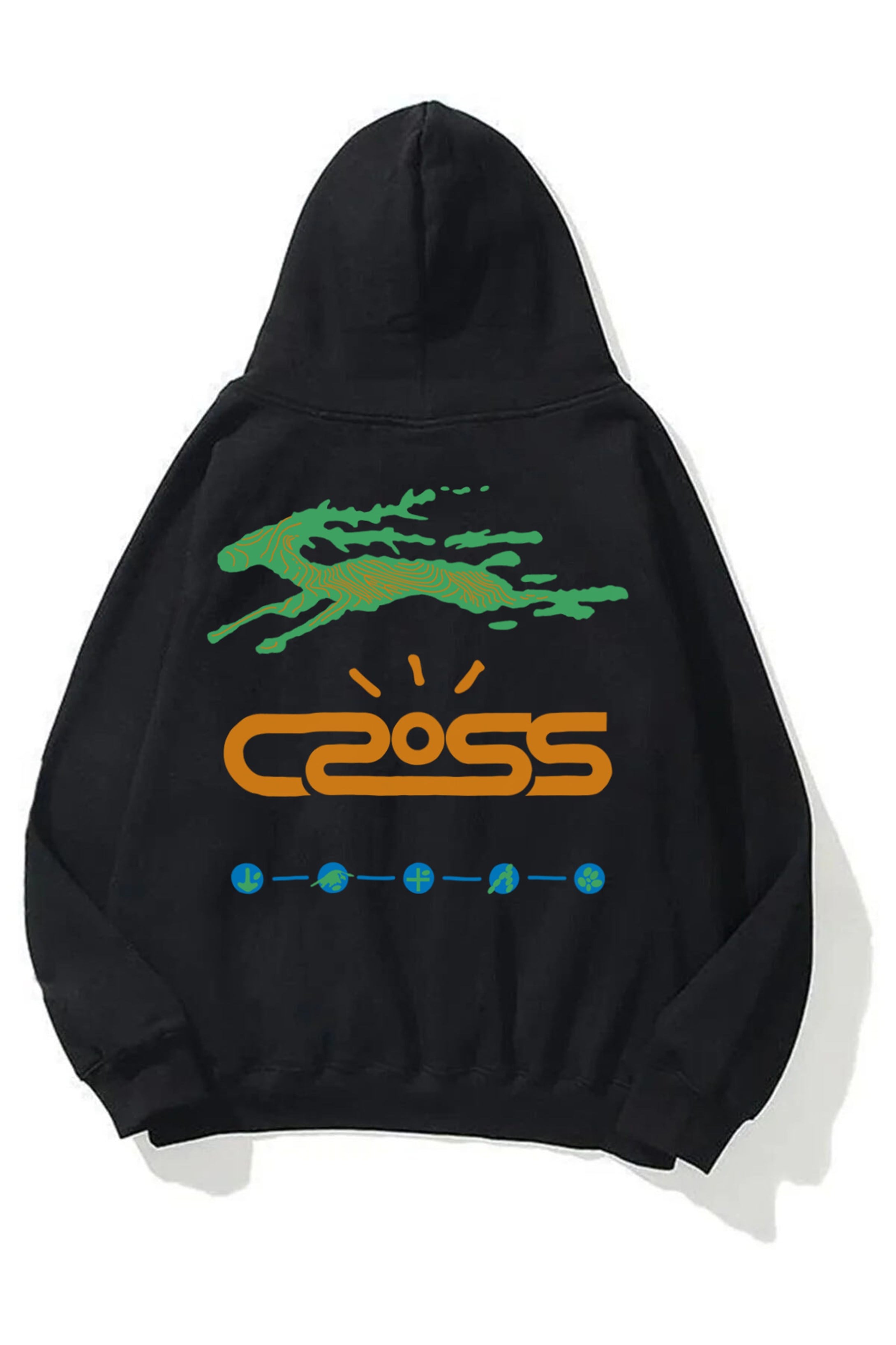 Trendiz Unisex Cross Sweatshirt Hoodie Siyah