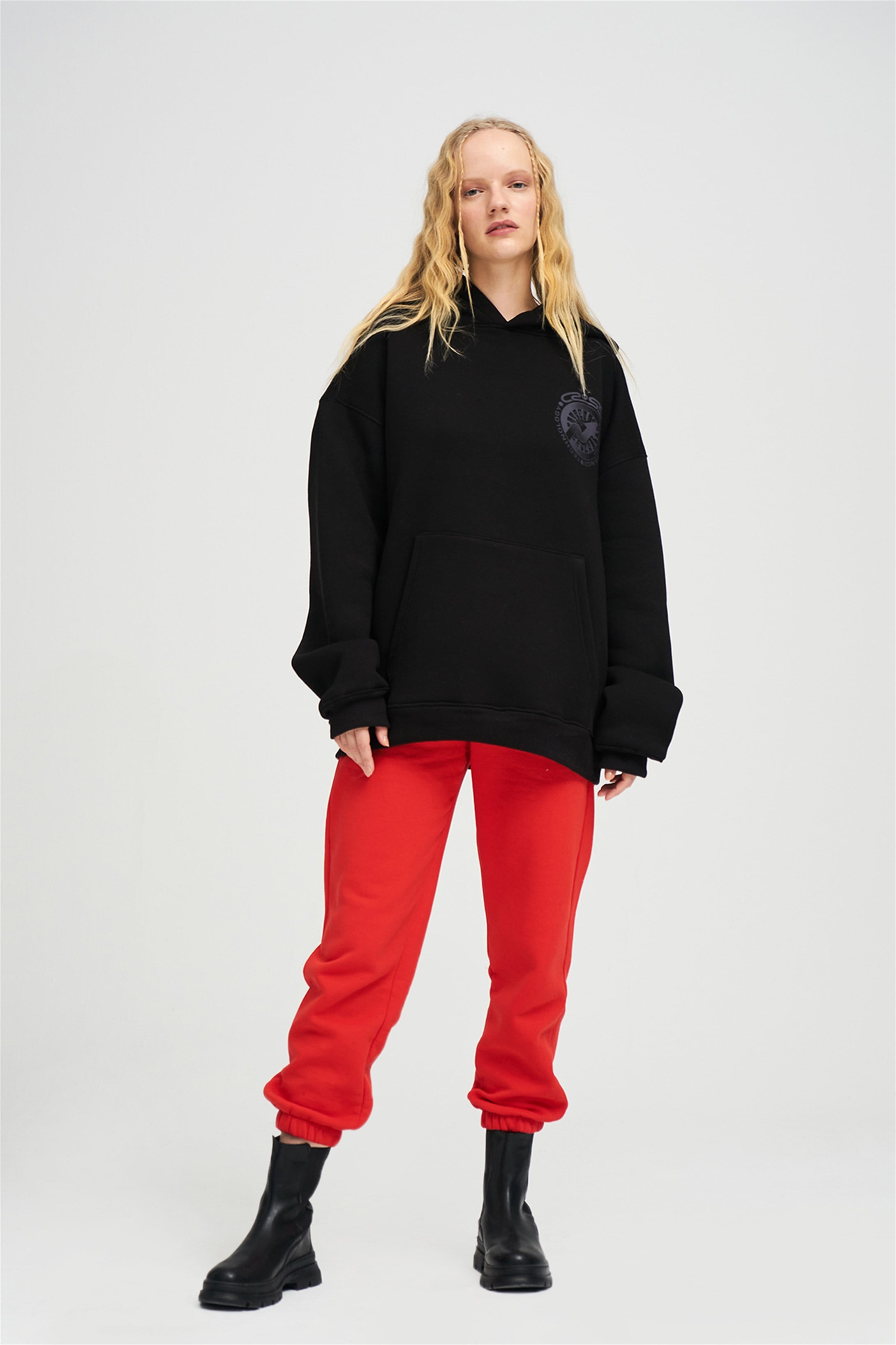 Trendiz Unisex Cross Sweatshirt Hoodie Siyah