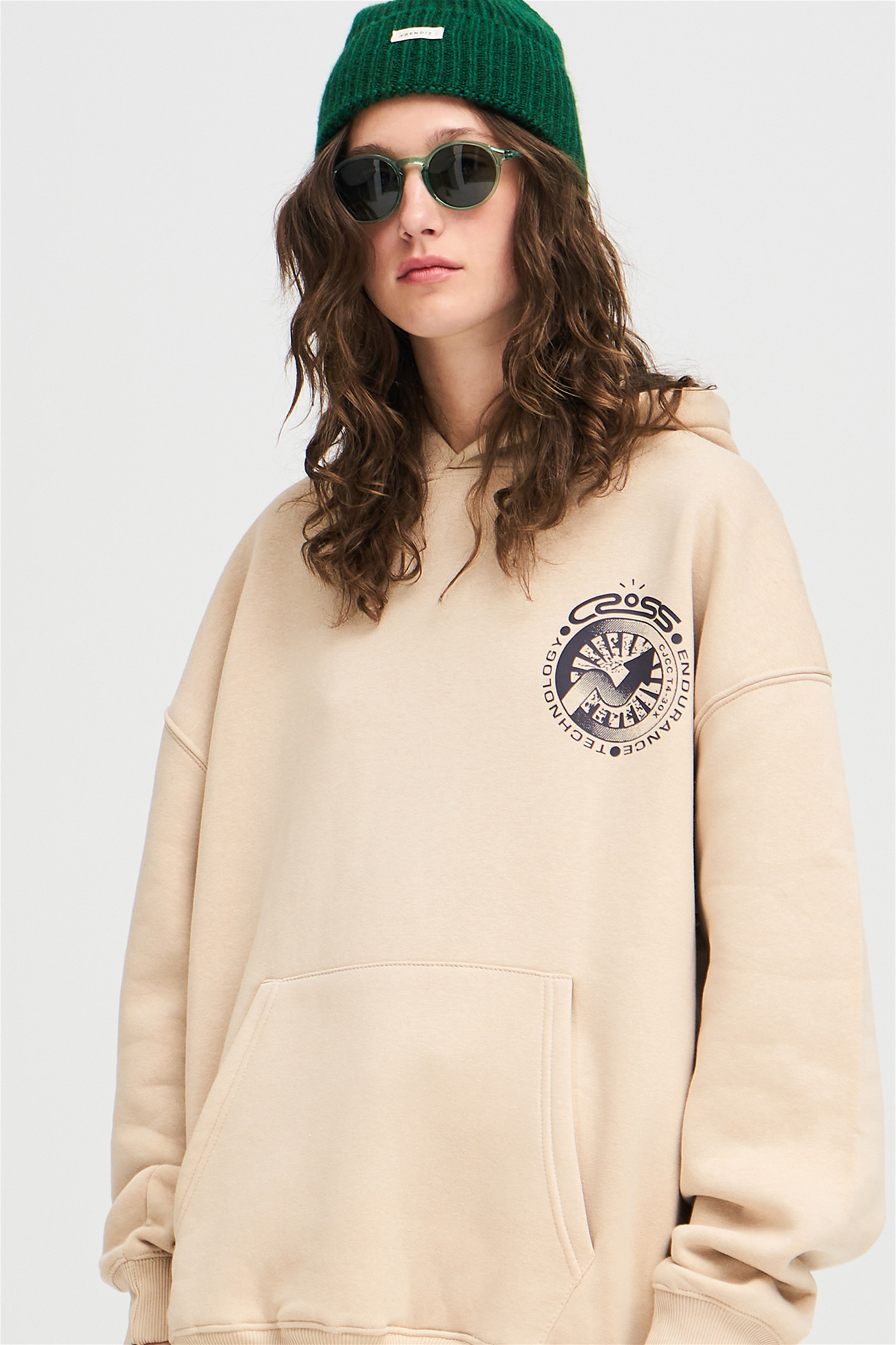 Trendiz Unisex Cross Sweatshirt Hoodie Taş