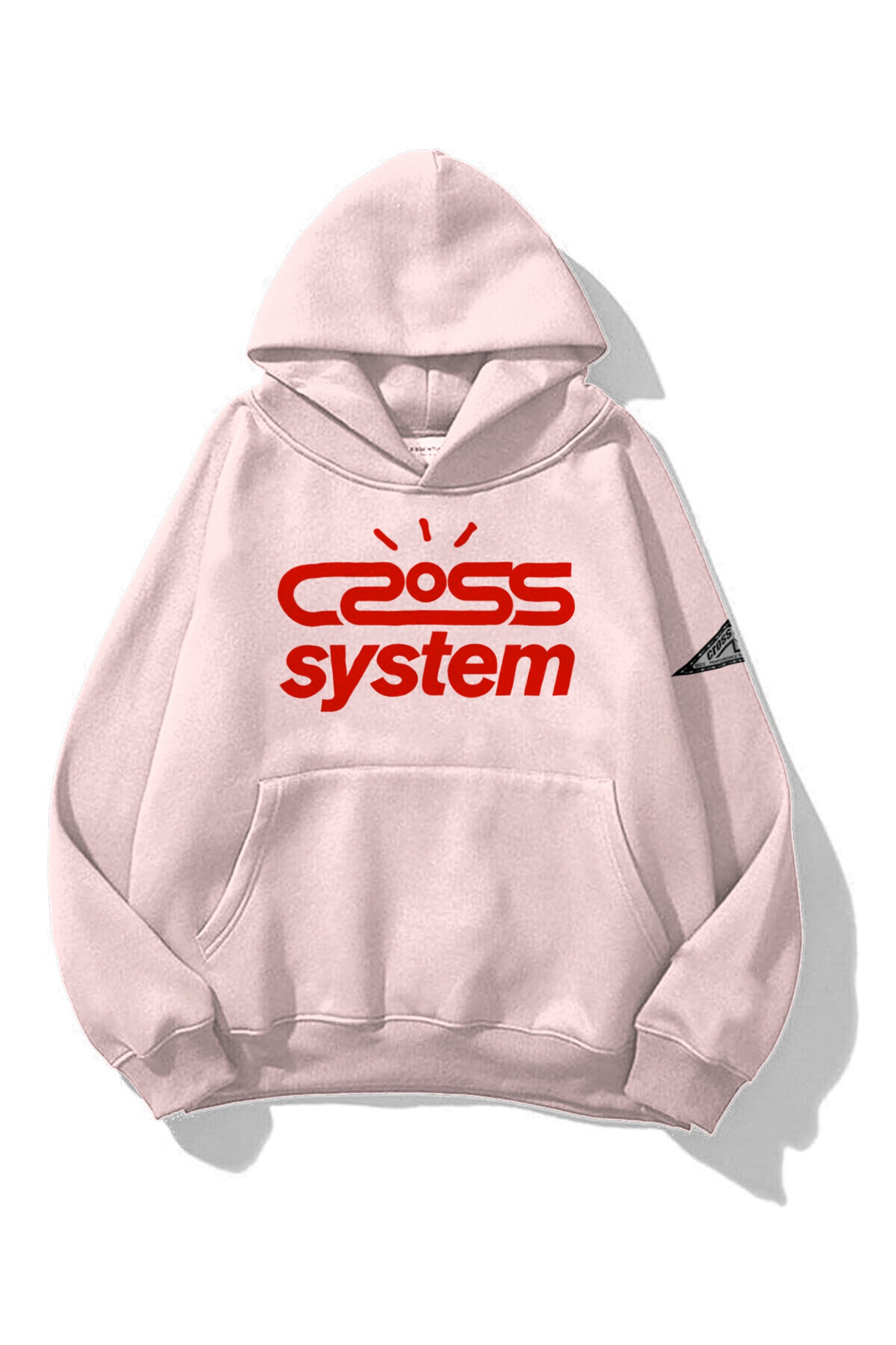 Trendiz Unisex Cross System Sweatshirt Hoodie Pembe
