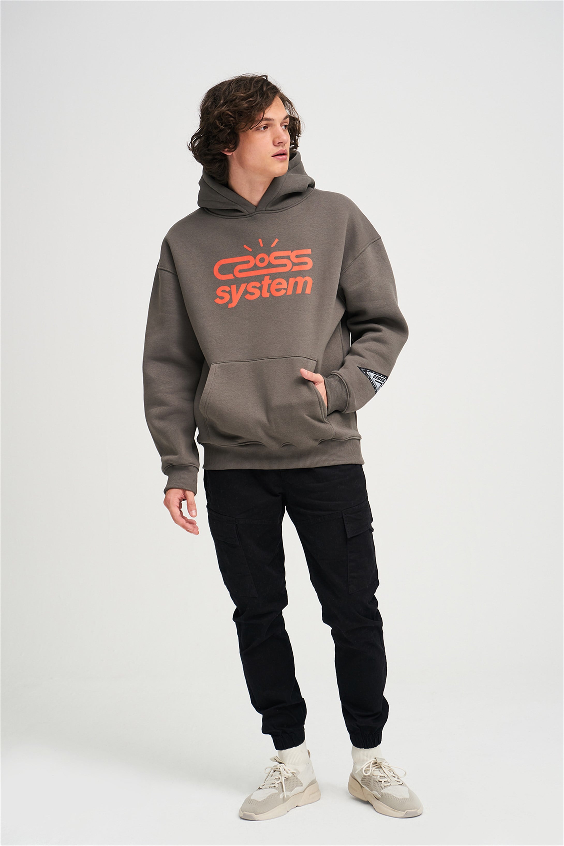 Trendiz Unisex Cross System Sweatshirt Hoodie Antrasit