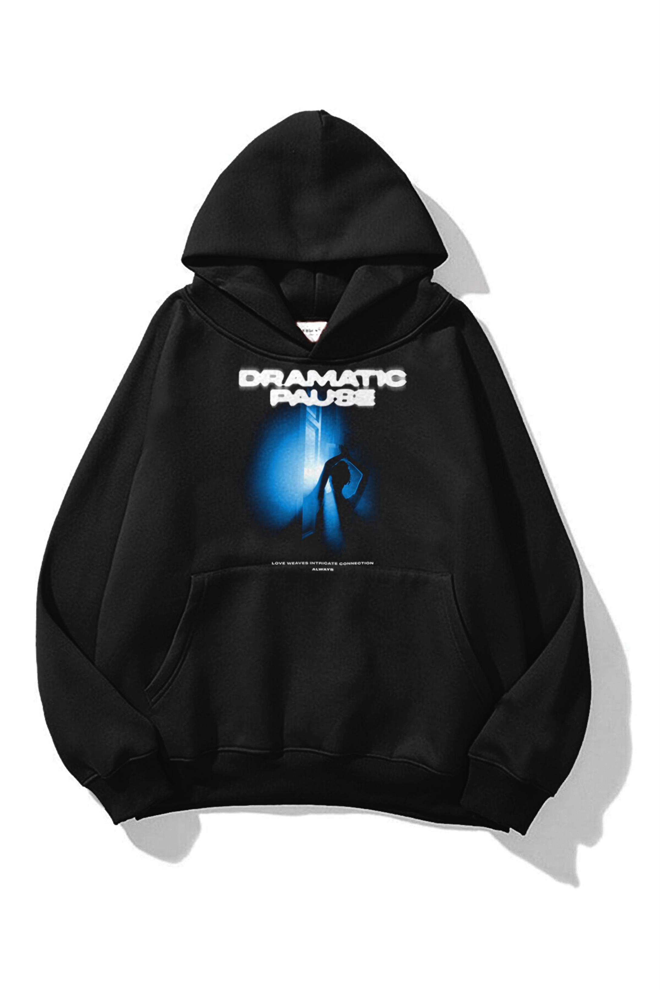 Trendiz Unisex Dramatic Pause Sweatshirt Hoodie Siyah