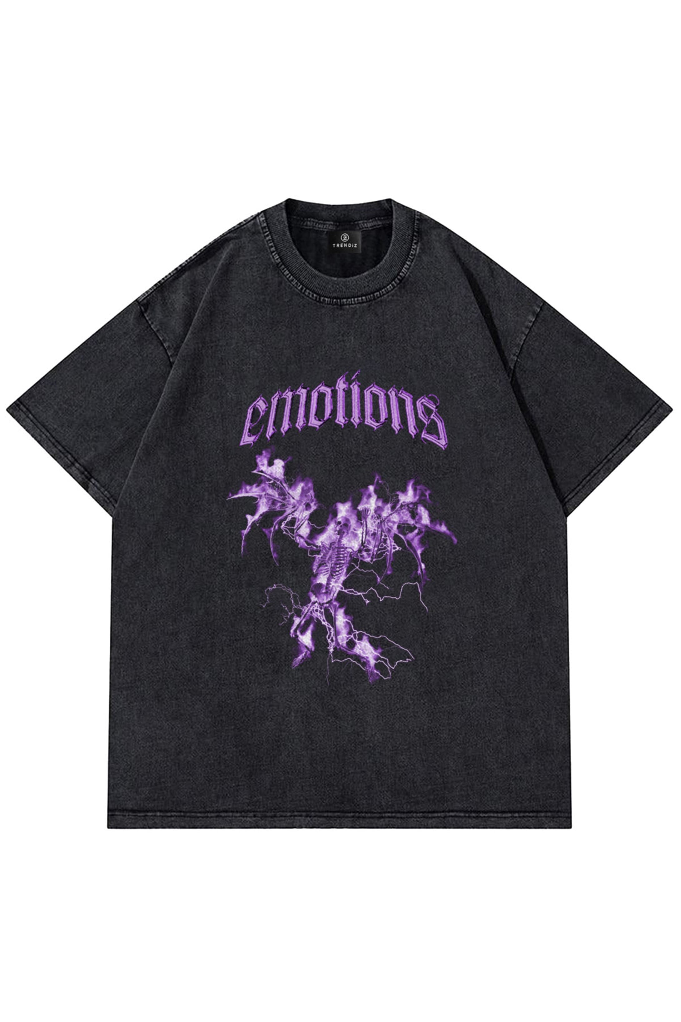 Trendiz Unisex Emotions Yıkamalı Antasit Tshirt