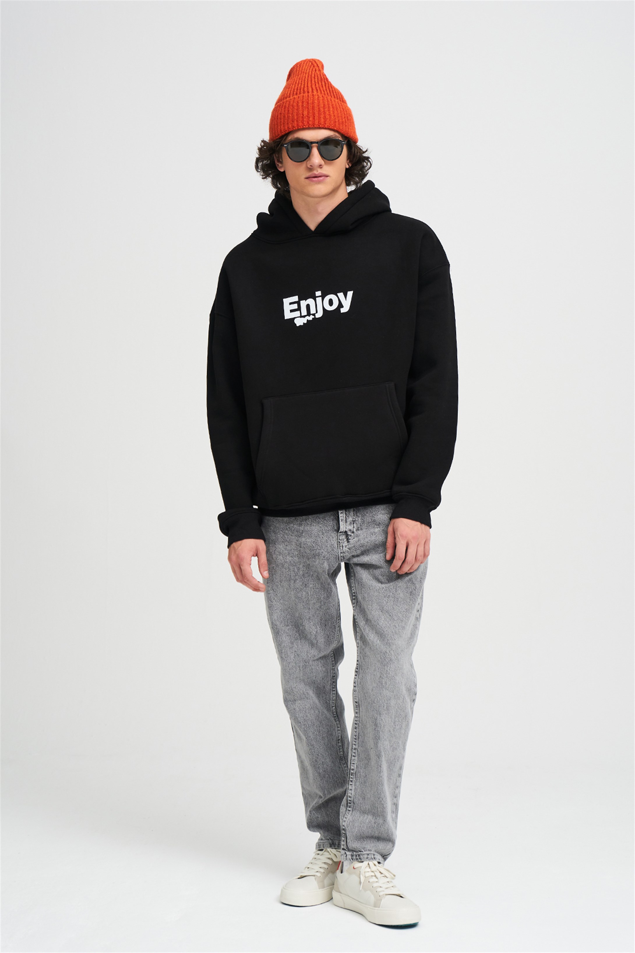 Trendiz Unisex Enjoy Sweatshirt Hoodie Siyah