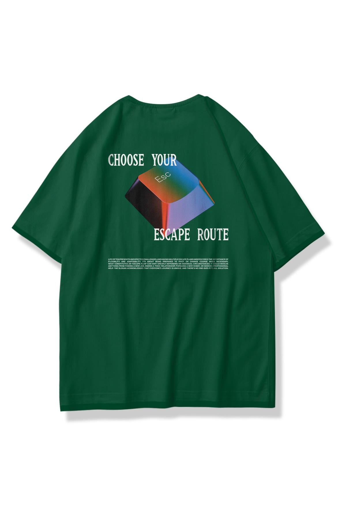 Trendiz Unisex Escape Route Tshirt Yeşil
