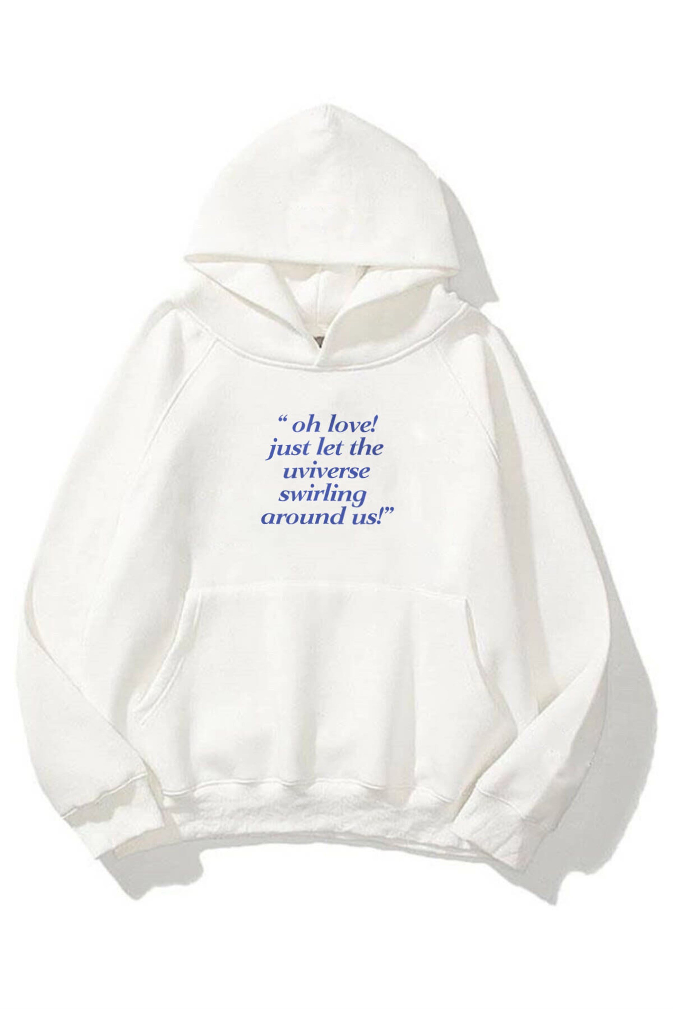 Trendiz Unisex Fall İn Love Sweatshirt Hoodie Beyaz