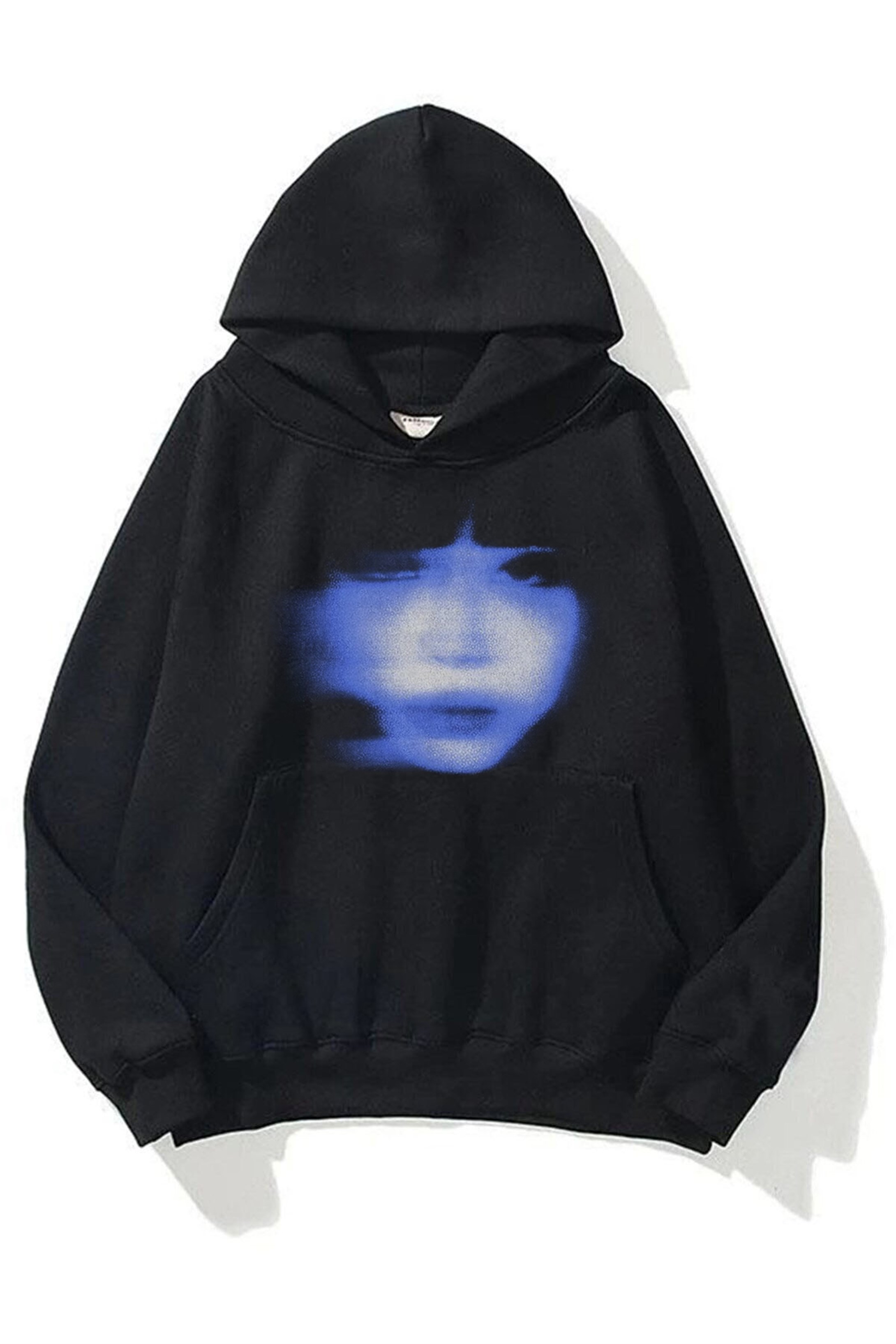Trendiz Unisex Girl Face Sweatshirt Hoodie Siyah