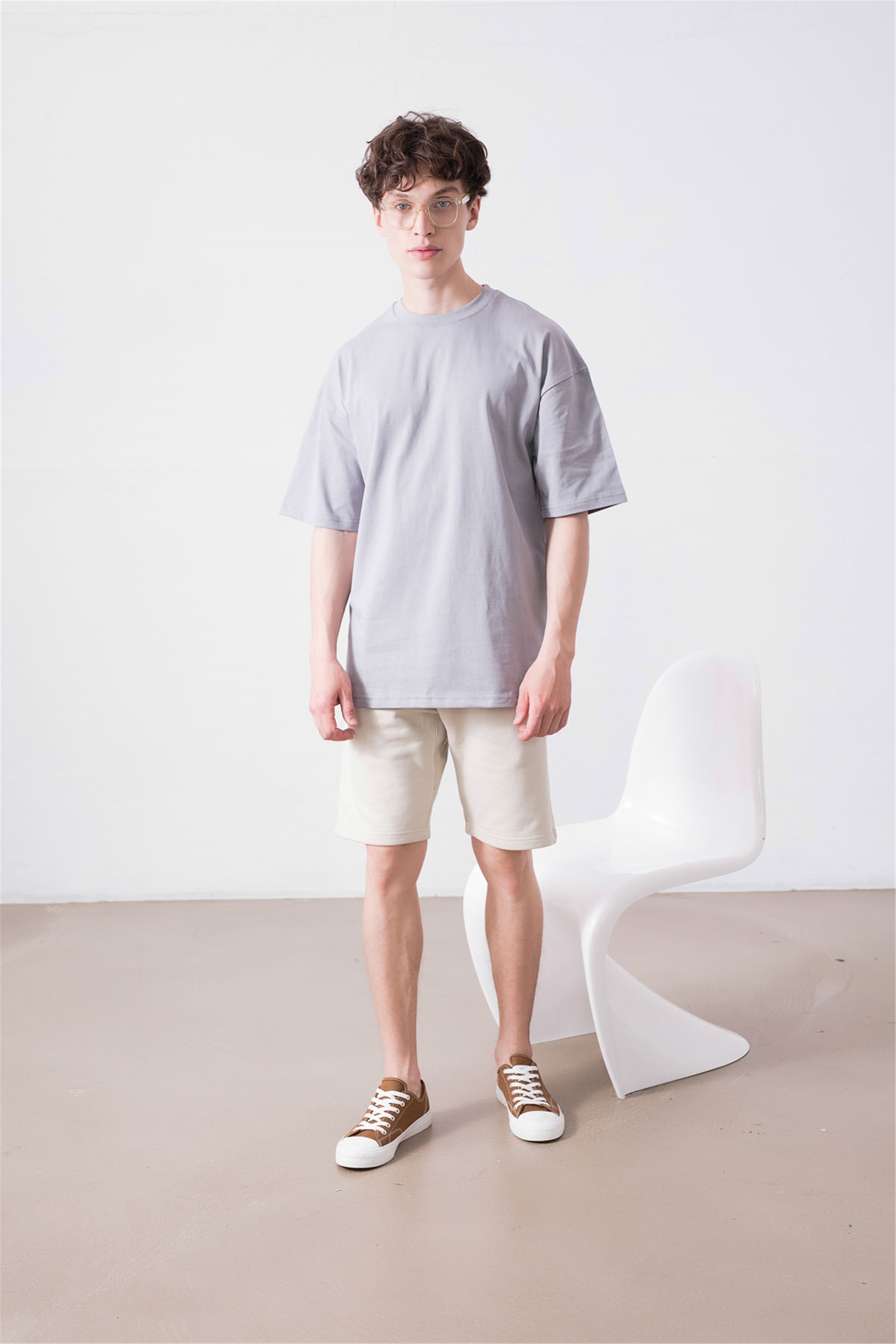 Trendiz Unisex Gri Basic Tshirt