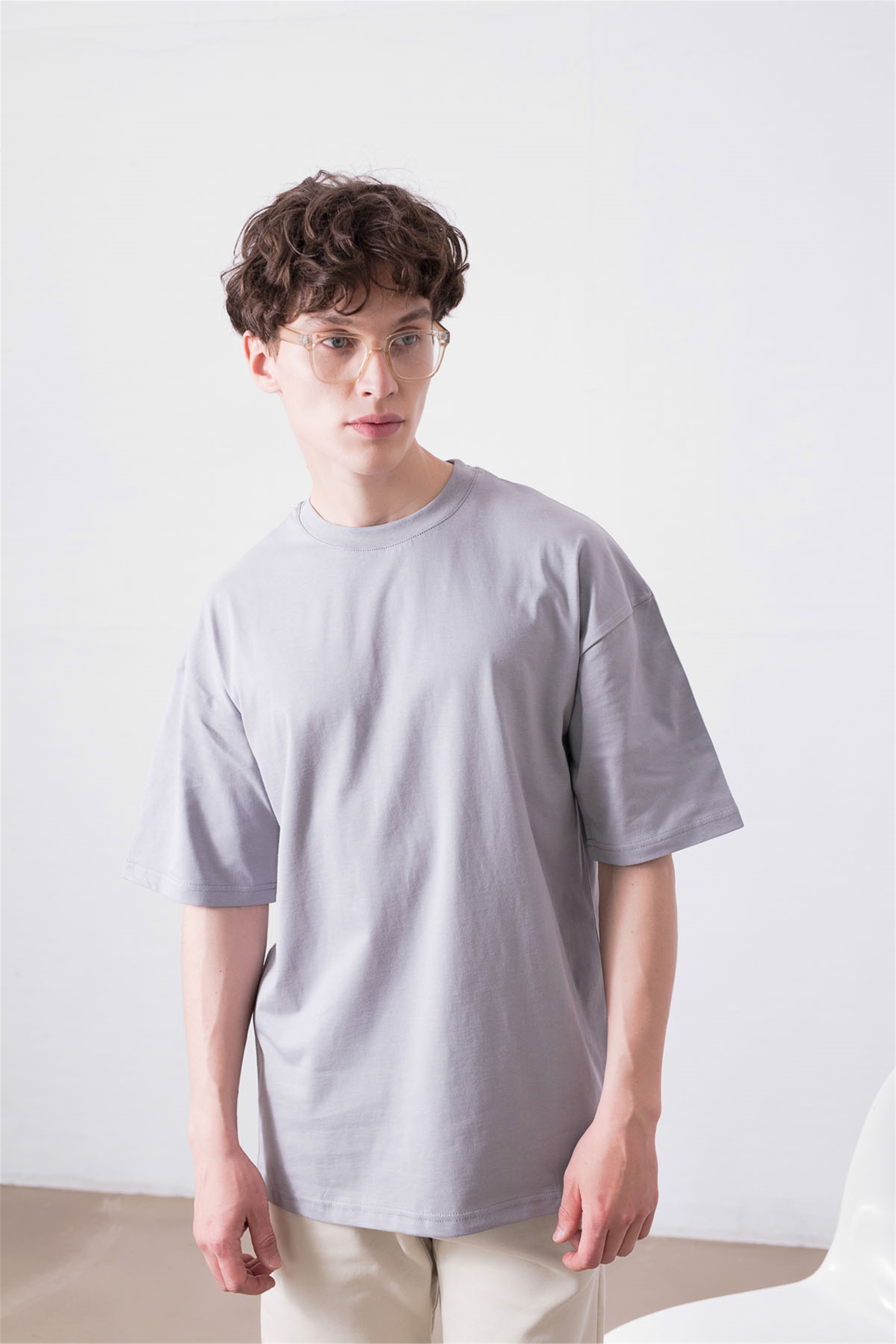 Trendiz Unisex Gri Basic Tshirt