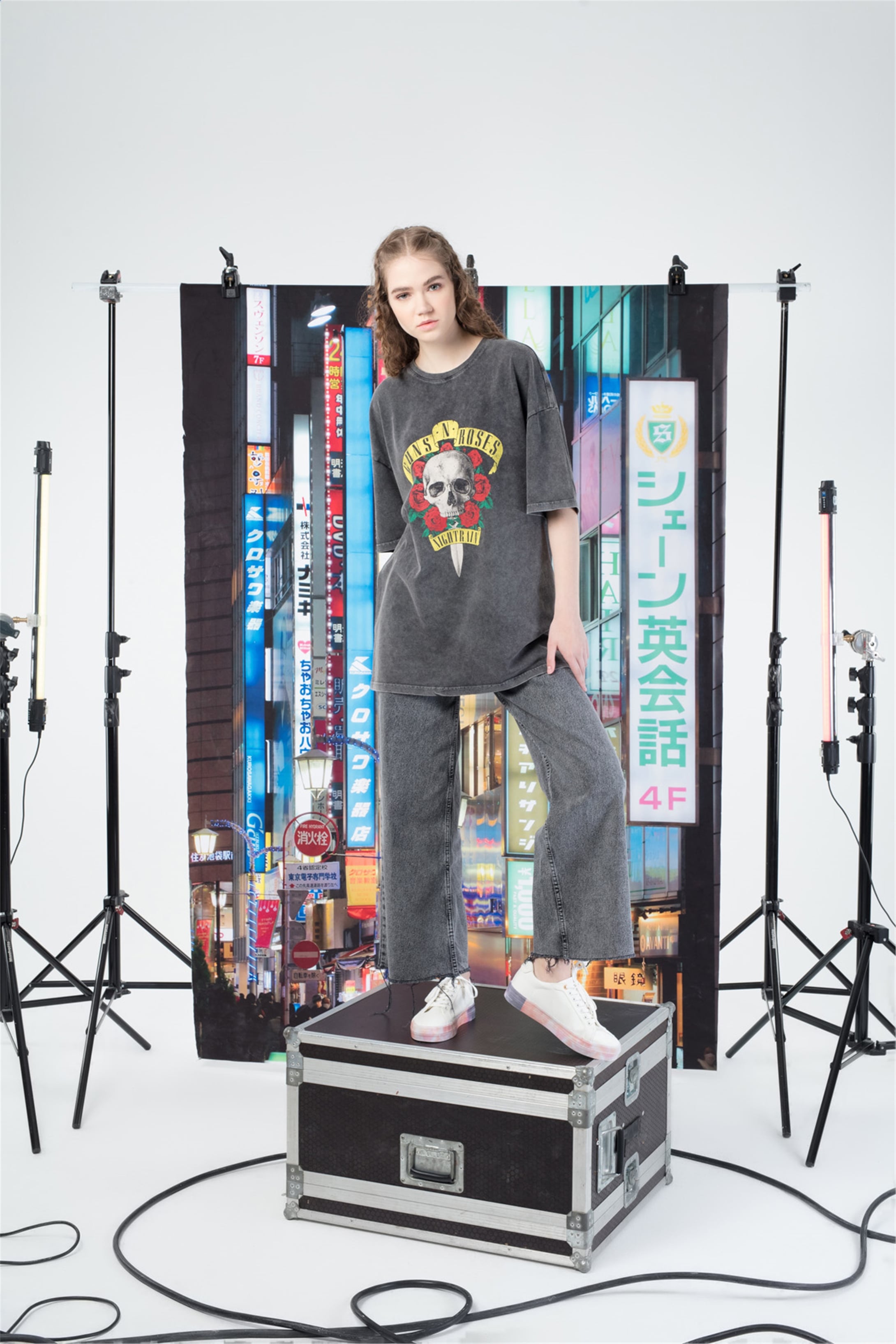 Trendiz Kadın Gunsnroses Tshirt Antrasit