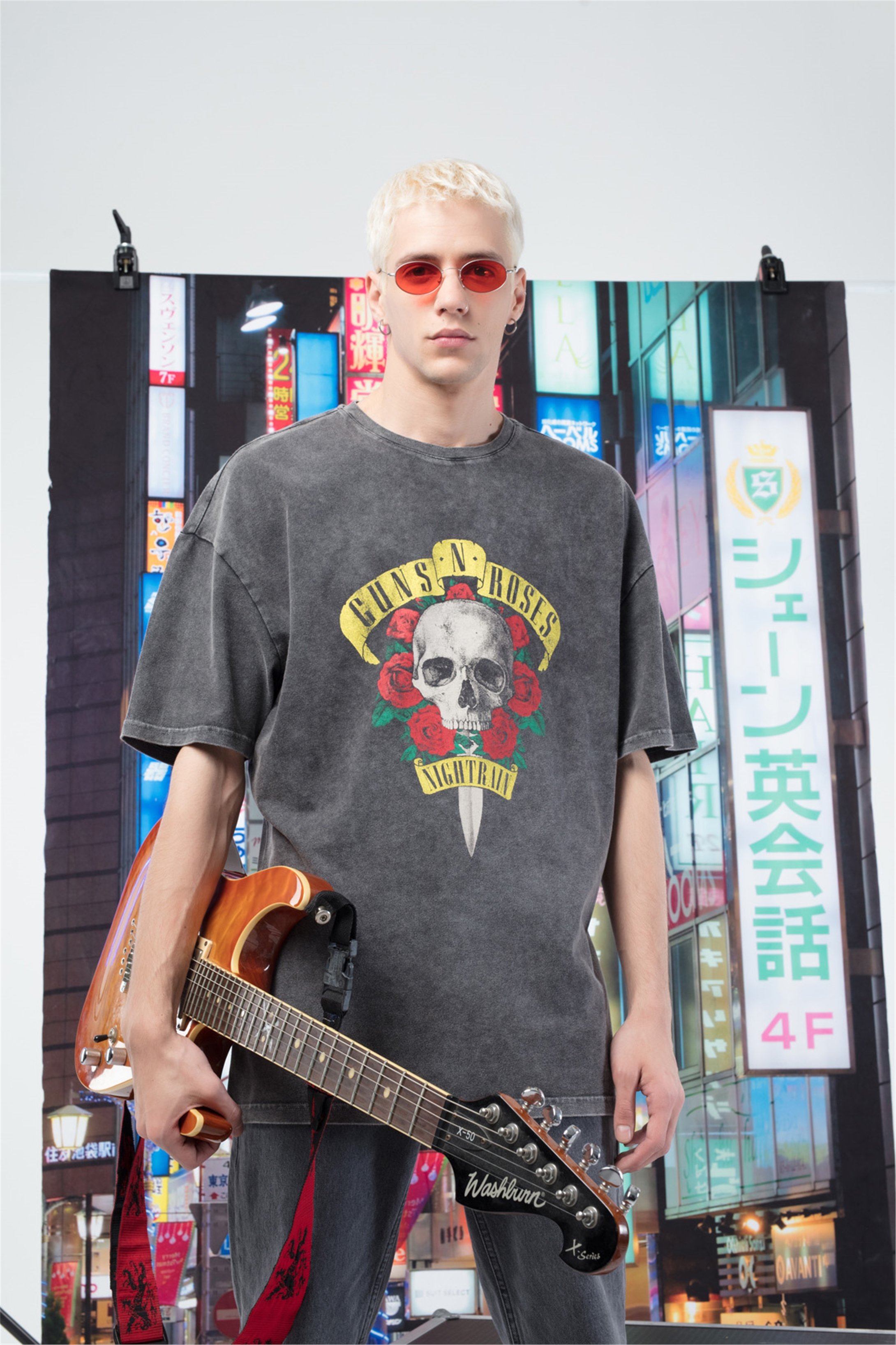 Trendiz Erkek Gunsnroses Tshirt Antrasit