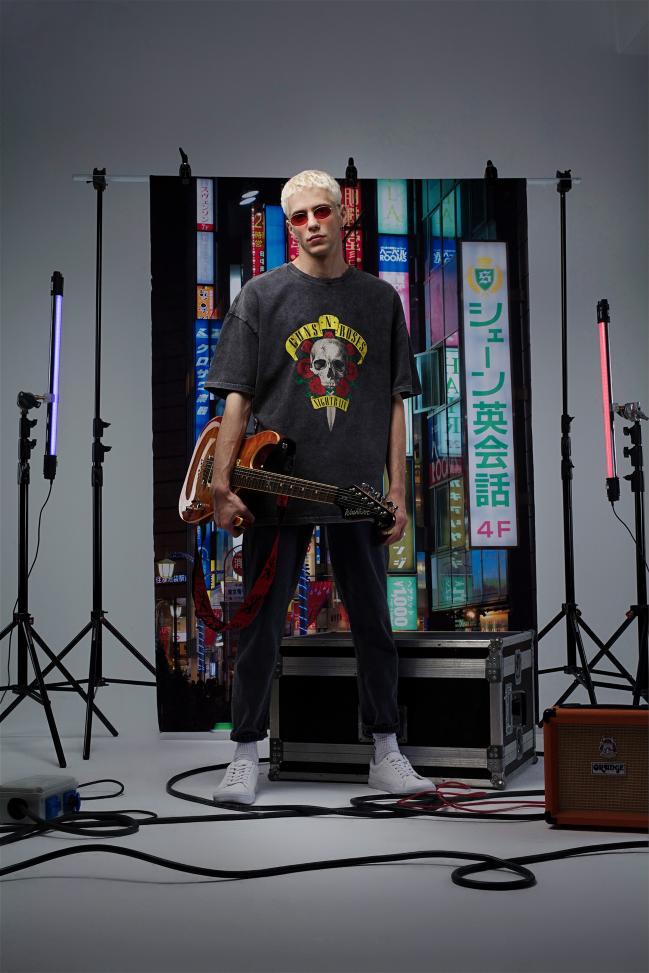 Trendiz Erkek Gunsnroses Tshirt Antrasit