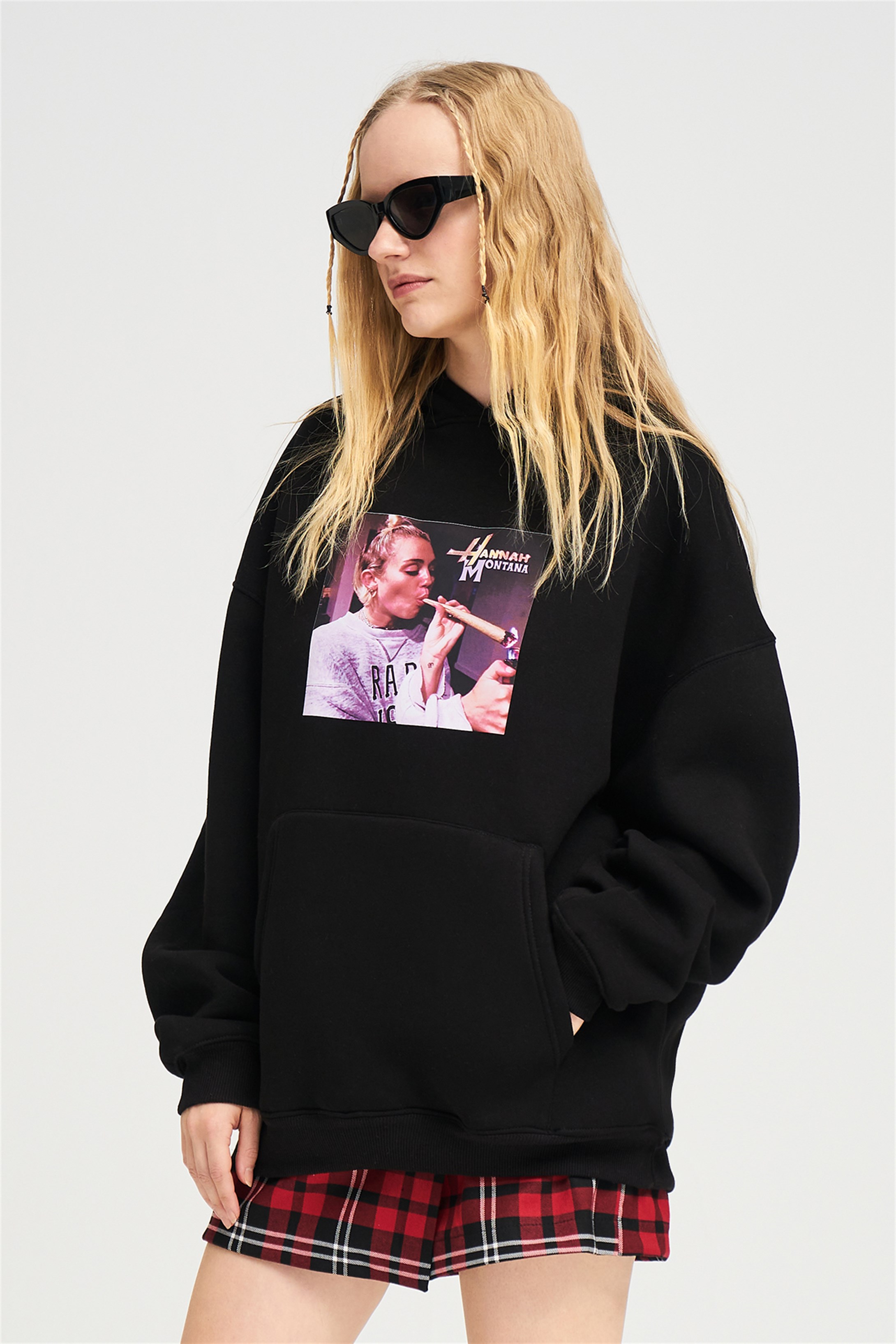 Trendiz Unisex Hannah Montana Sweatshirt Hoodie Siyah