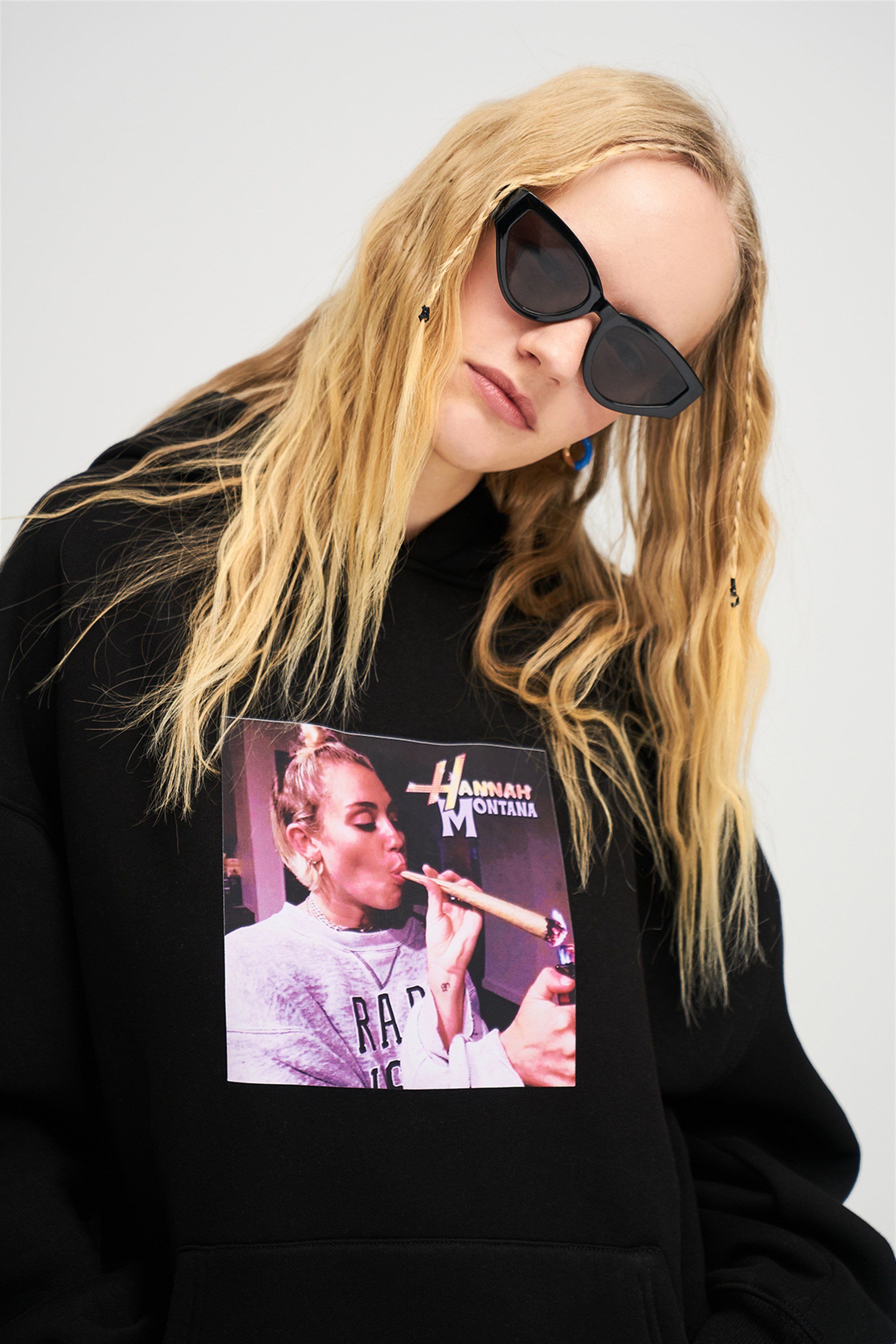 Trendiz Unisex Hannah Montana Sweatshirt Hoodie Siyah