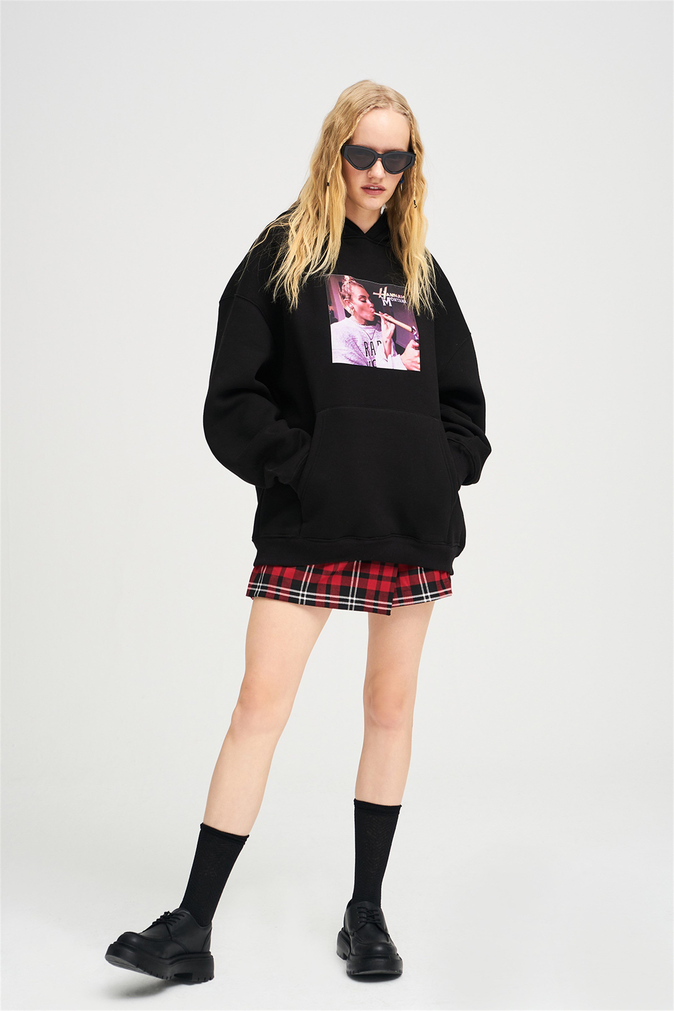 Trendiz Unisex Hannah Montana Sweatshirt Hoodie Siyah