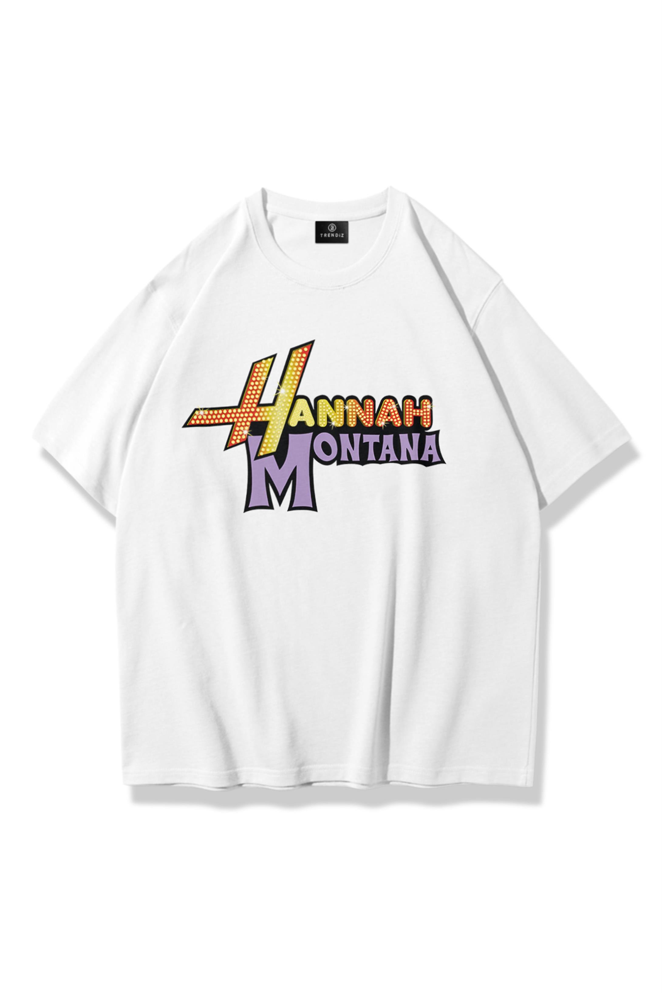 Trendiz Unisex Hannah Montana Yazı Tshirt Beyaz