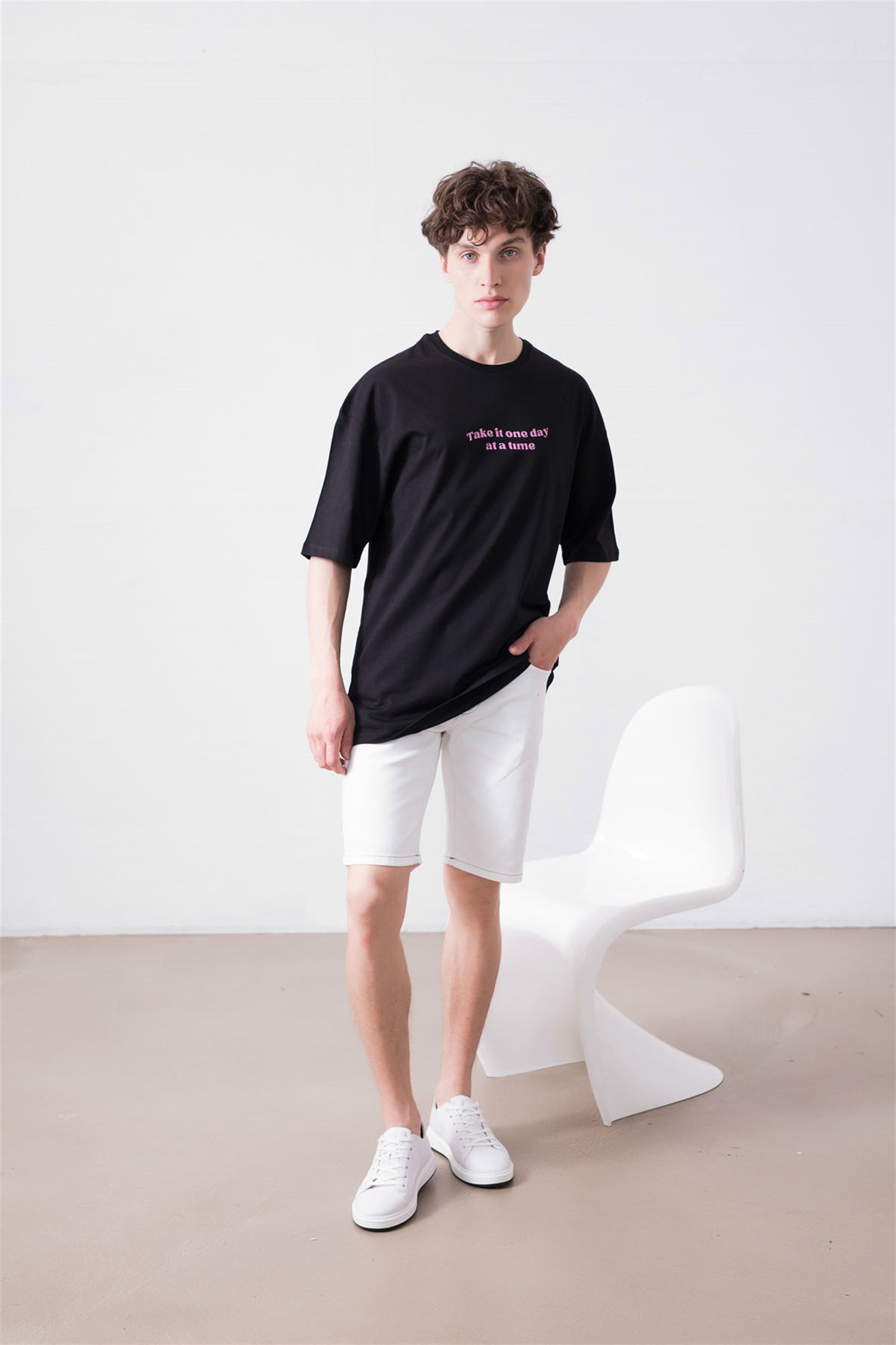Trendiz Unisex Happy Life Siyah Tshirt