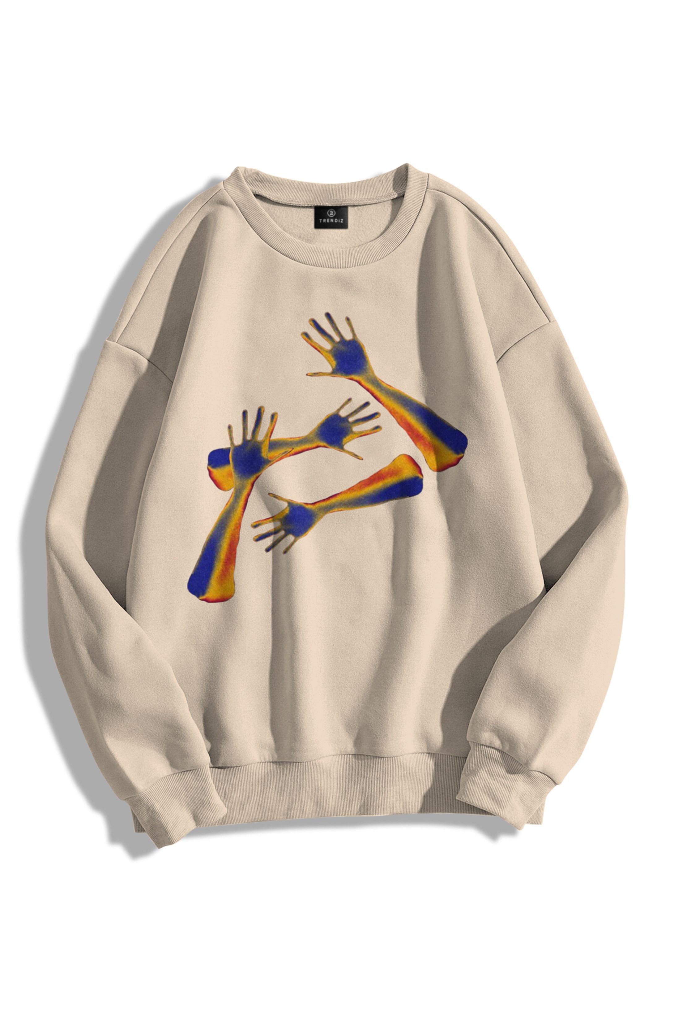 Trendiz Unisex Heatmaps Arms Bisiklet Yaka Sweatshirt Hoodie