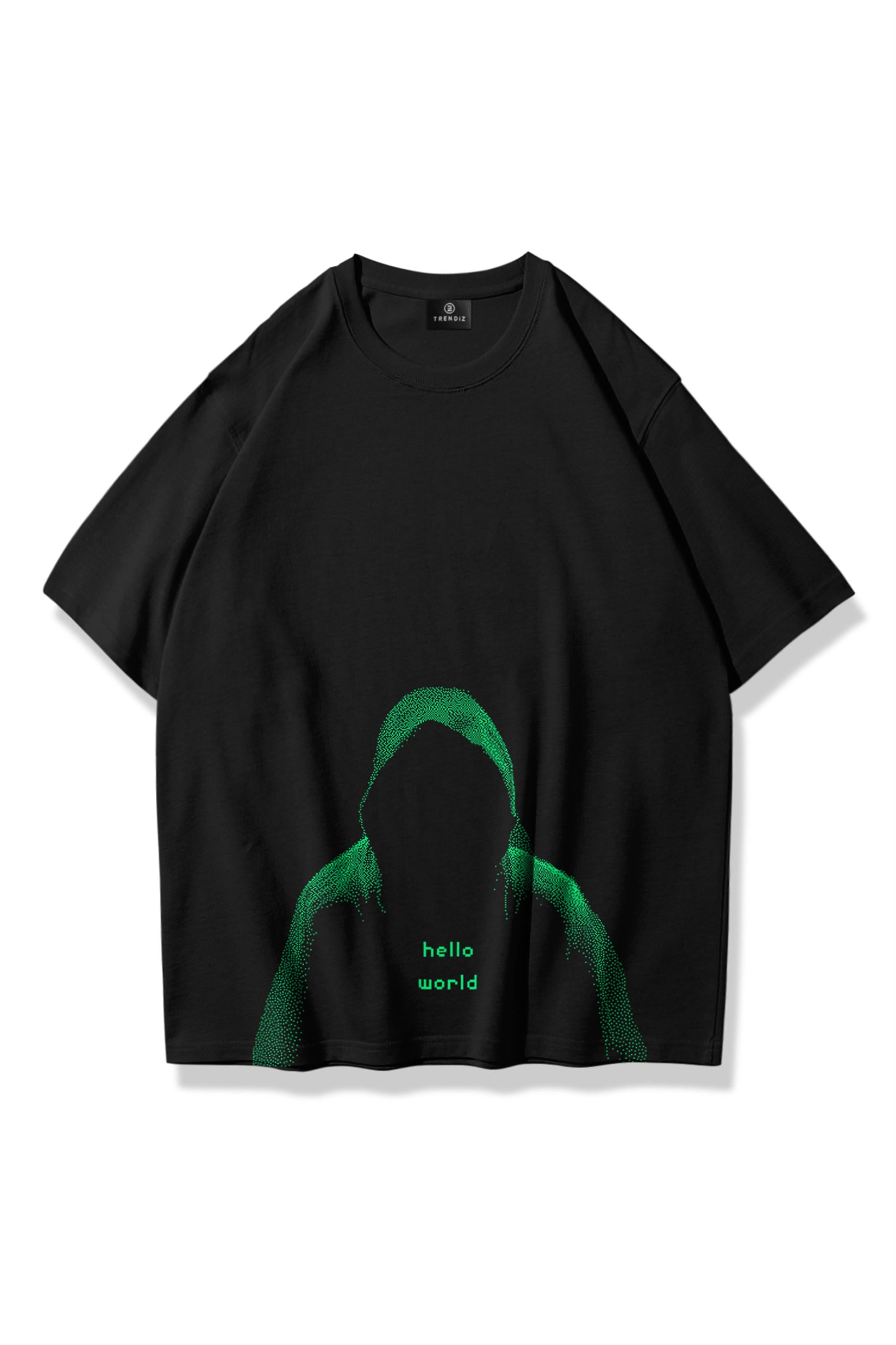 Trendiz Unisex Hello World Tshirt Siyah