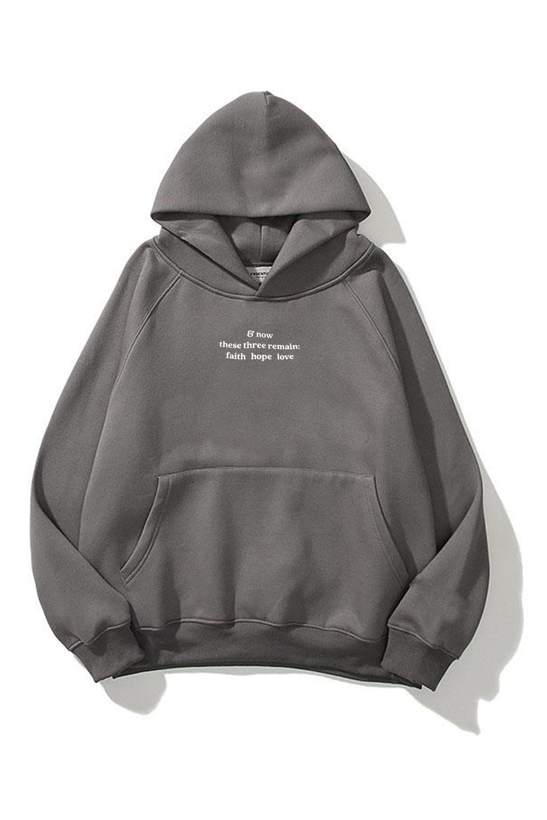 Trendiz Unisex Hope Love Antrasit Sweatshirt Hoodie