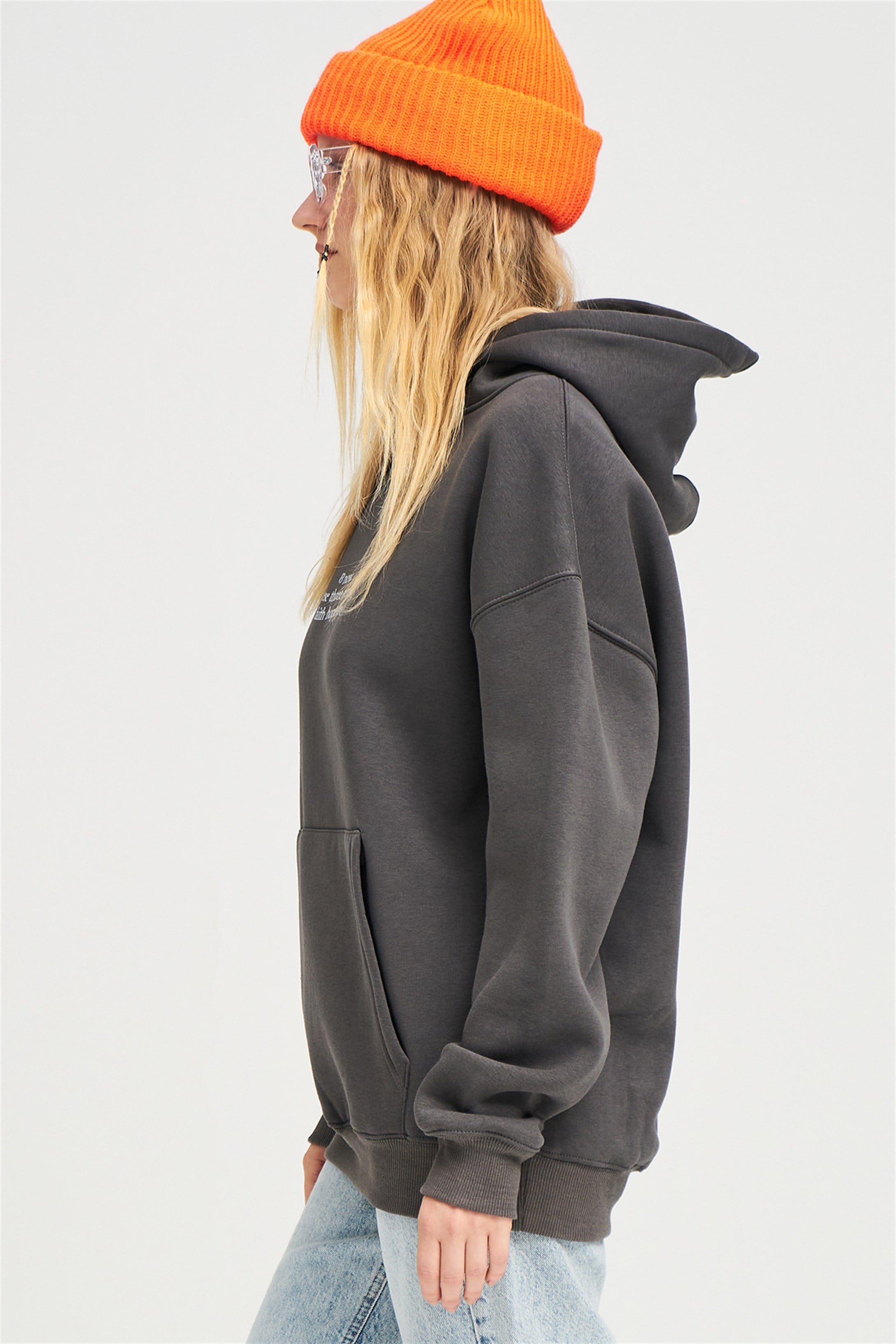 Trendiz Unisex Hope Love Antrasit Sweatshirt Hoodie