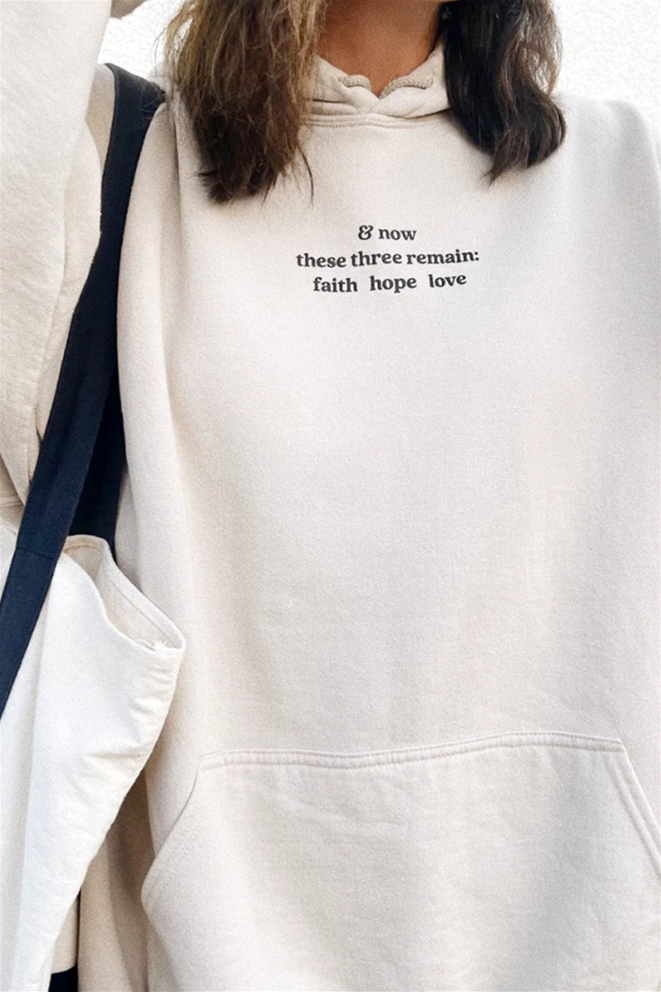 Trendiz Unisex Hope Love Beyaz Sweatshirt Hoodie