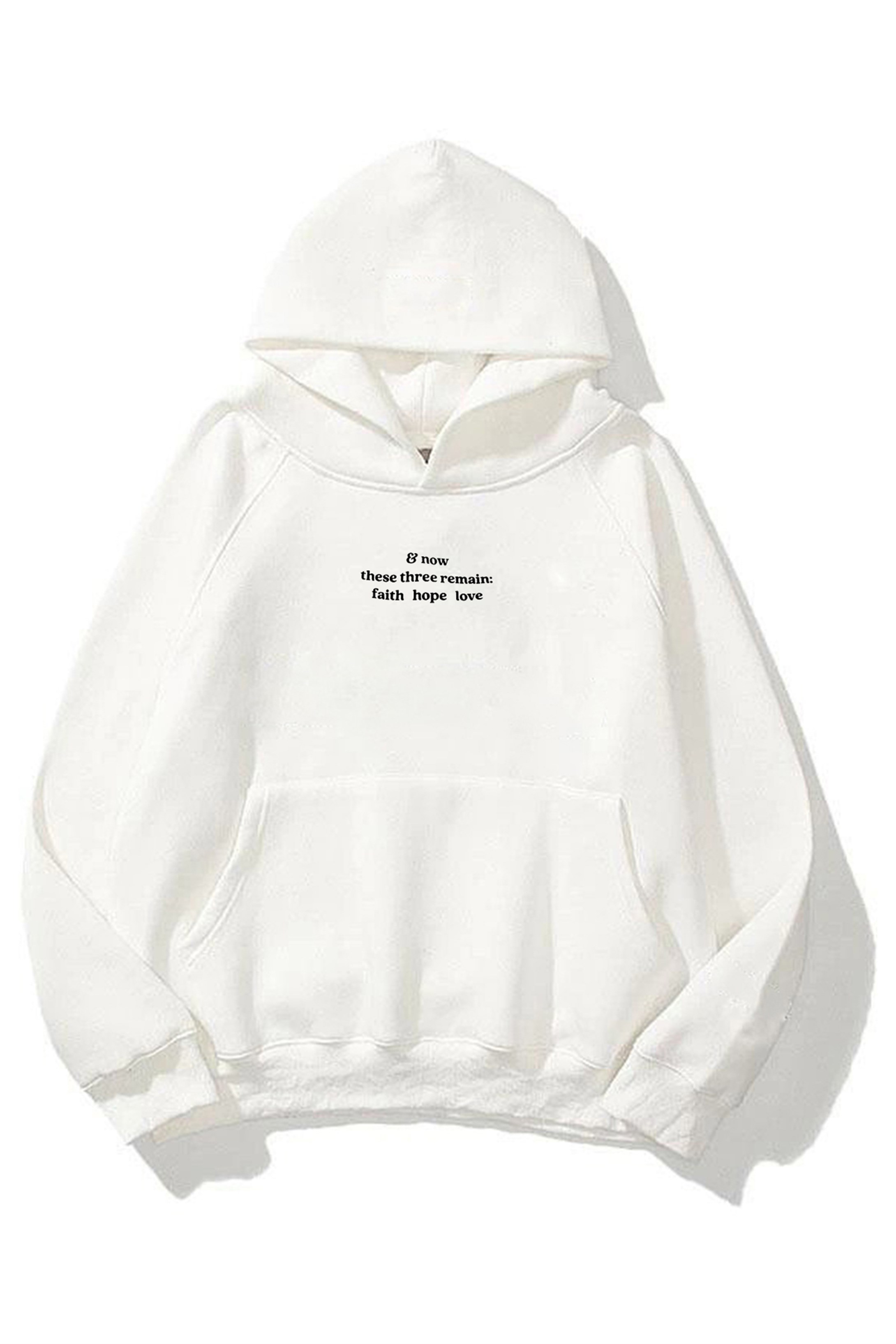 Trendiz Unisex Hope Love Beyaz Sweatshirt Hoodie