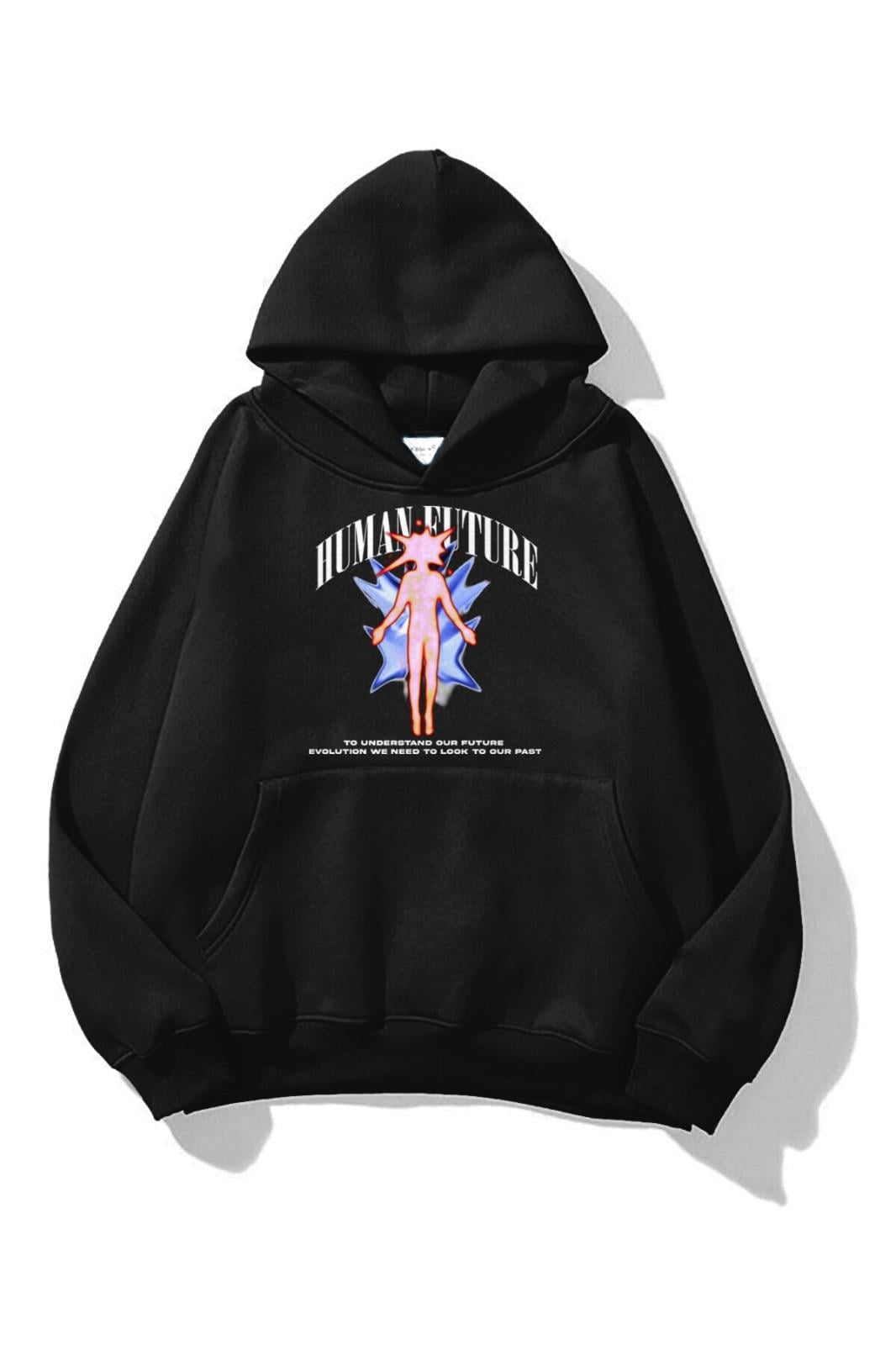 Trendiz Unisex Human Future Sweatshirt Siyah