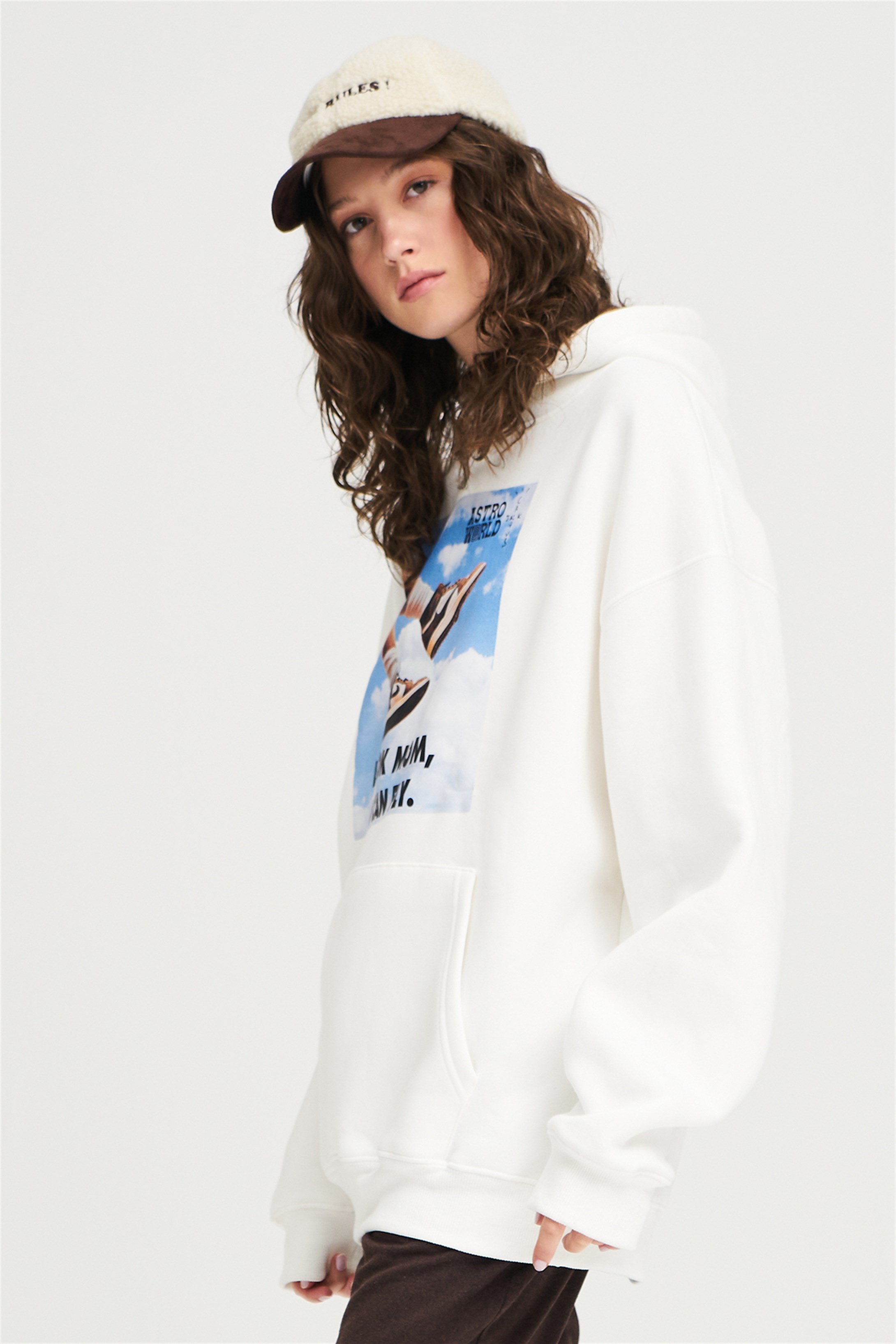 Trendiz Unisex İ Can Fly Air Unisex Sweatshırt Beyaz