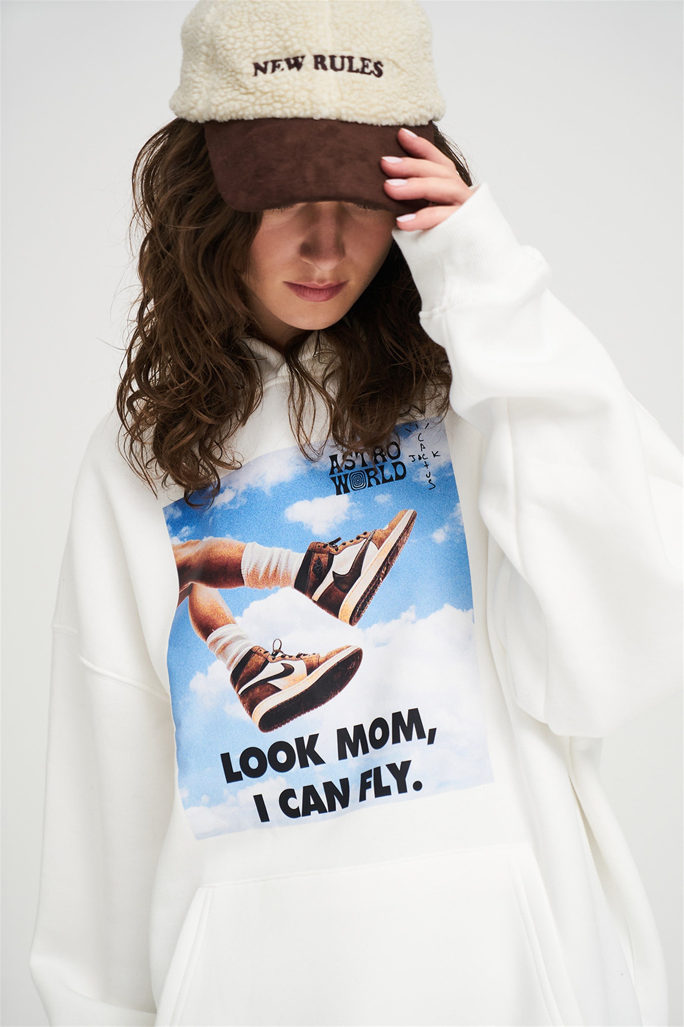 Trendiz Unisex İ Can Fly Air Unisex Sweatshırt Beyaz