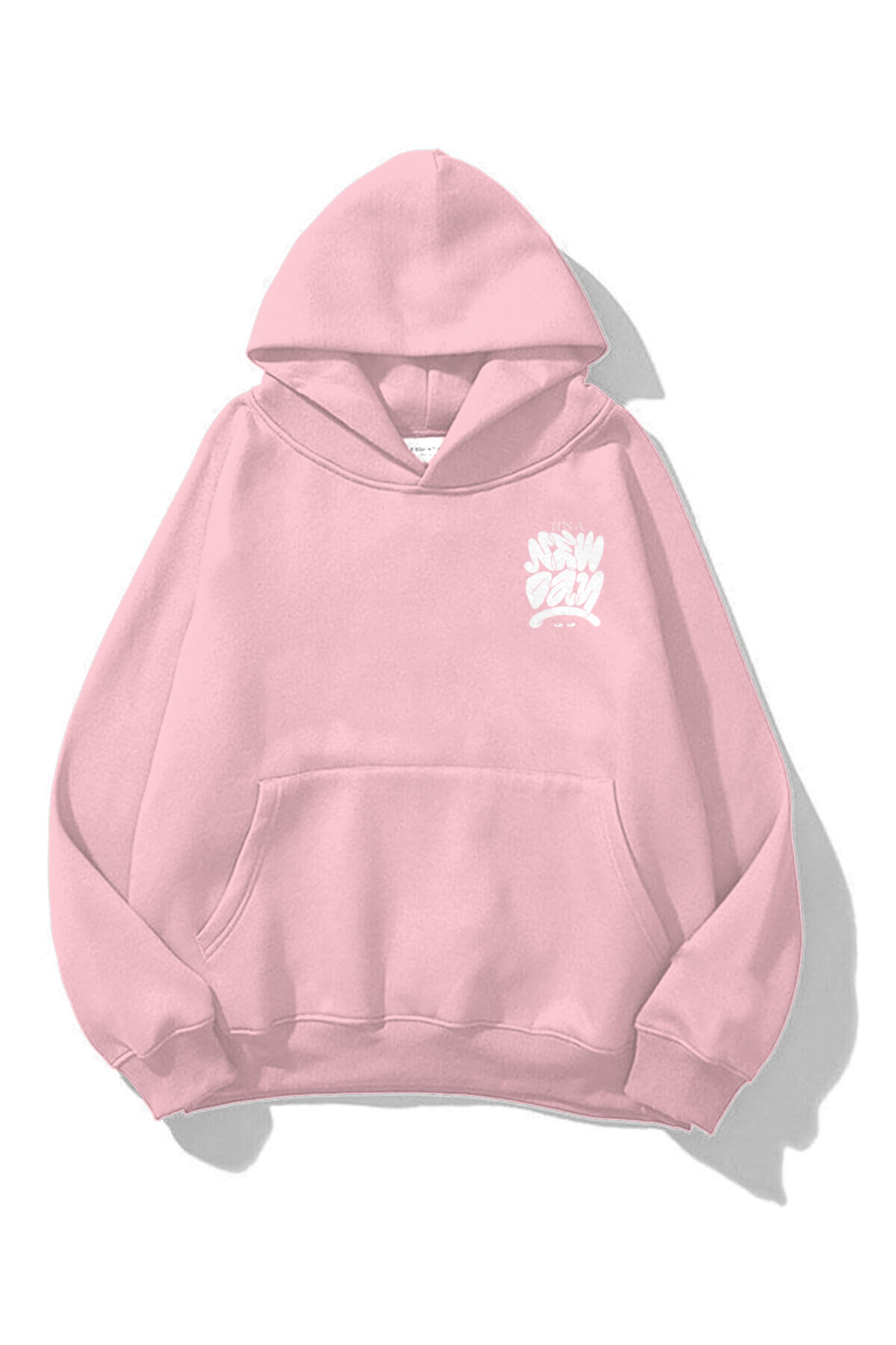 Trendiz Unisex Its a New Day Sweatshirt Hoodie Pembe