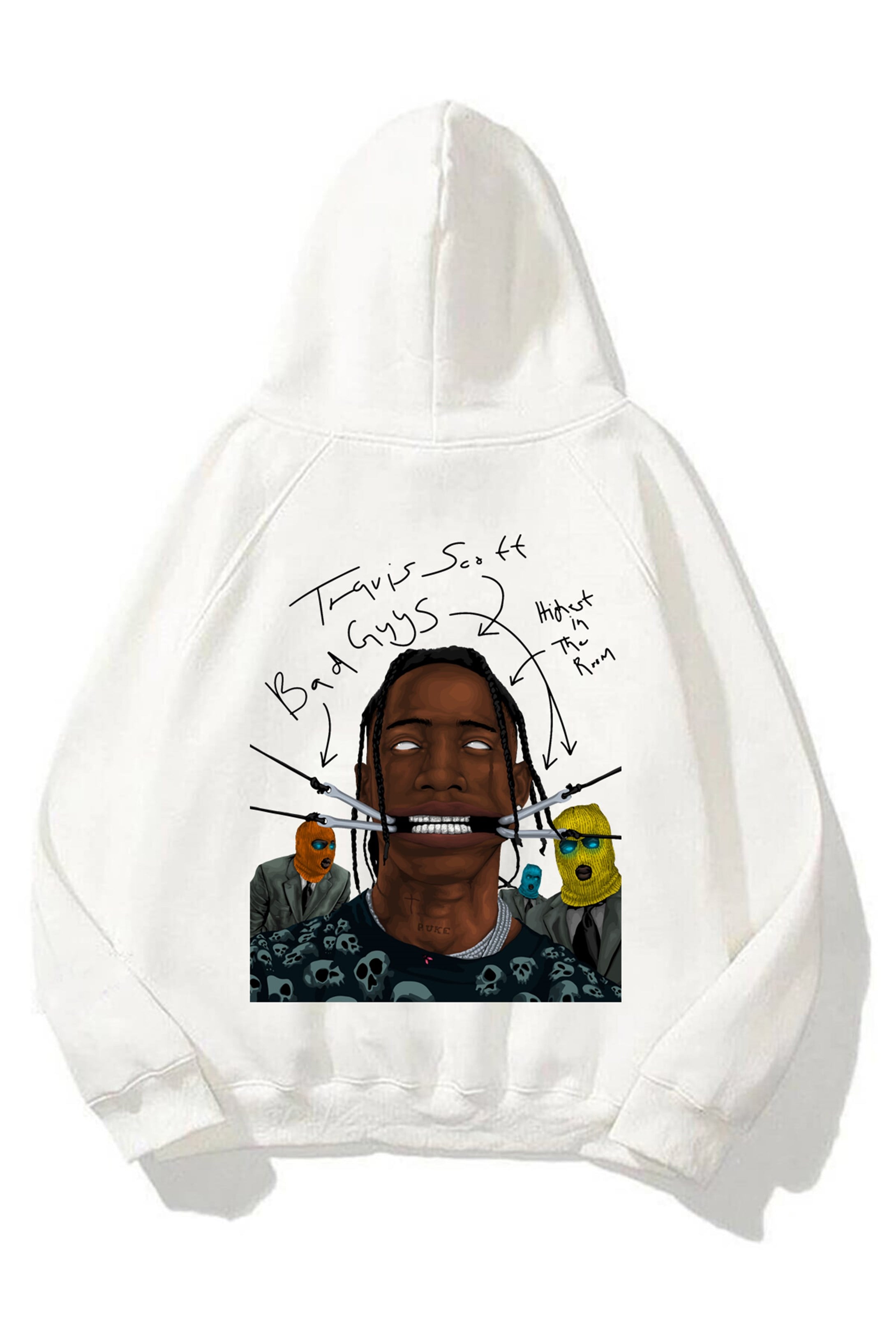 Trendiz Unisex Jackboys Travis Scott Beyaz Sweatshirt Hoodie