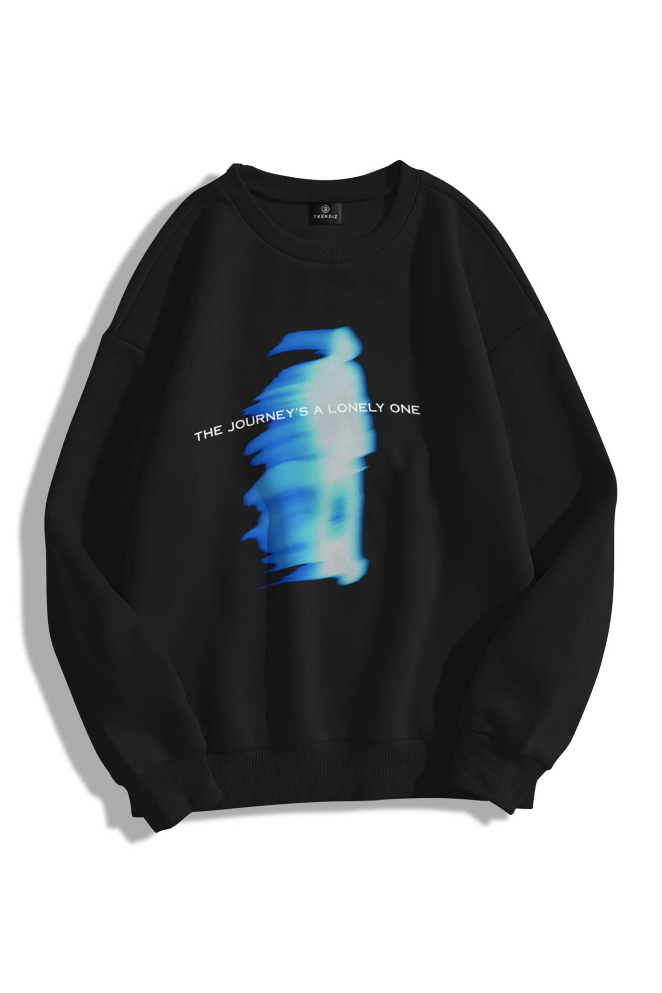 Trendiz Unisex Journey Bisiklet Yaka Sweatshirt Hoodie Siyah