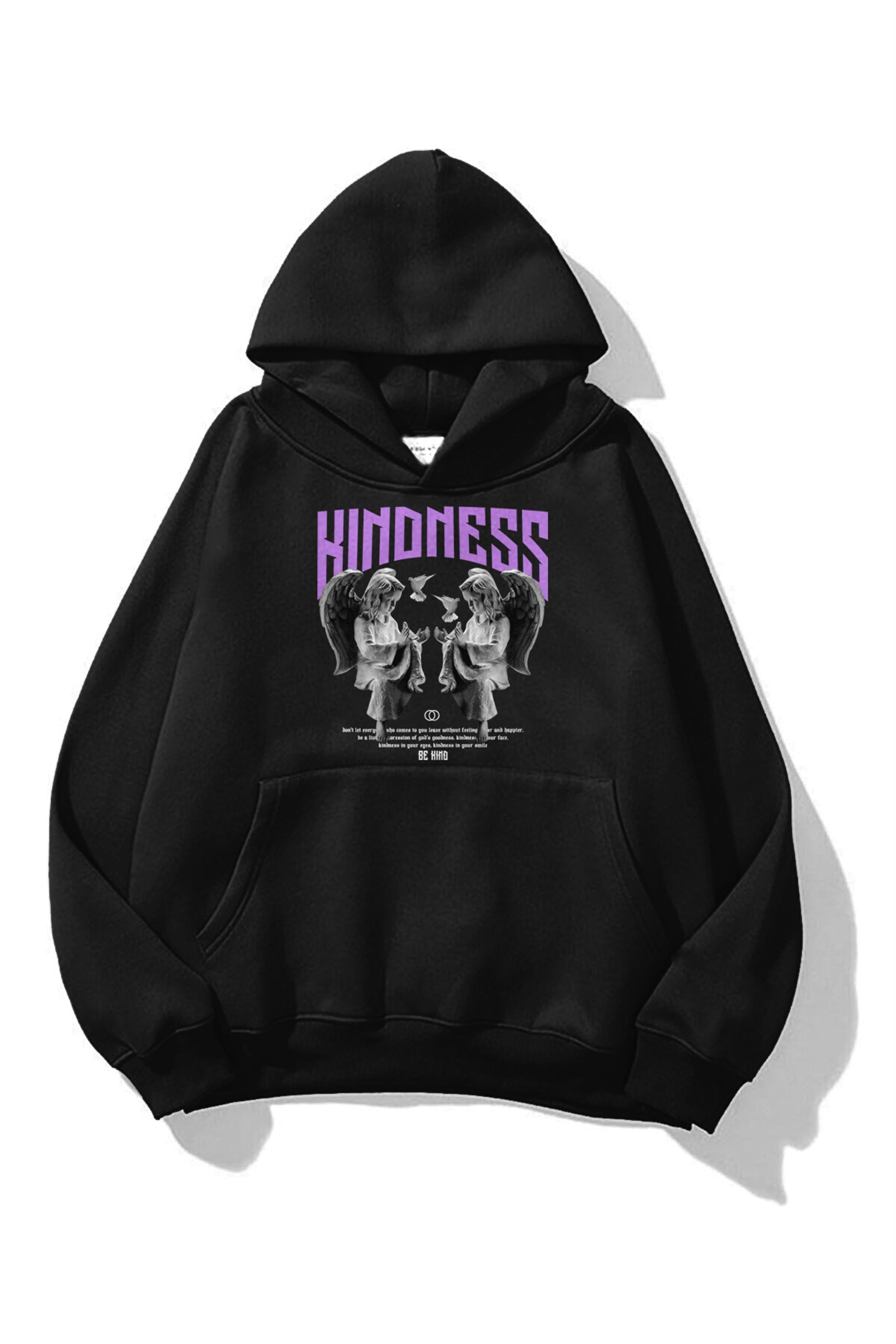 Trendiz Unisex Kindness Sweatshirt Hoodie Siyah