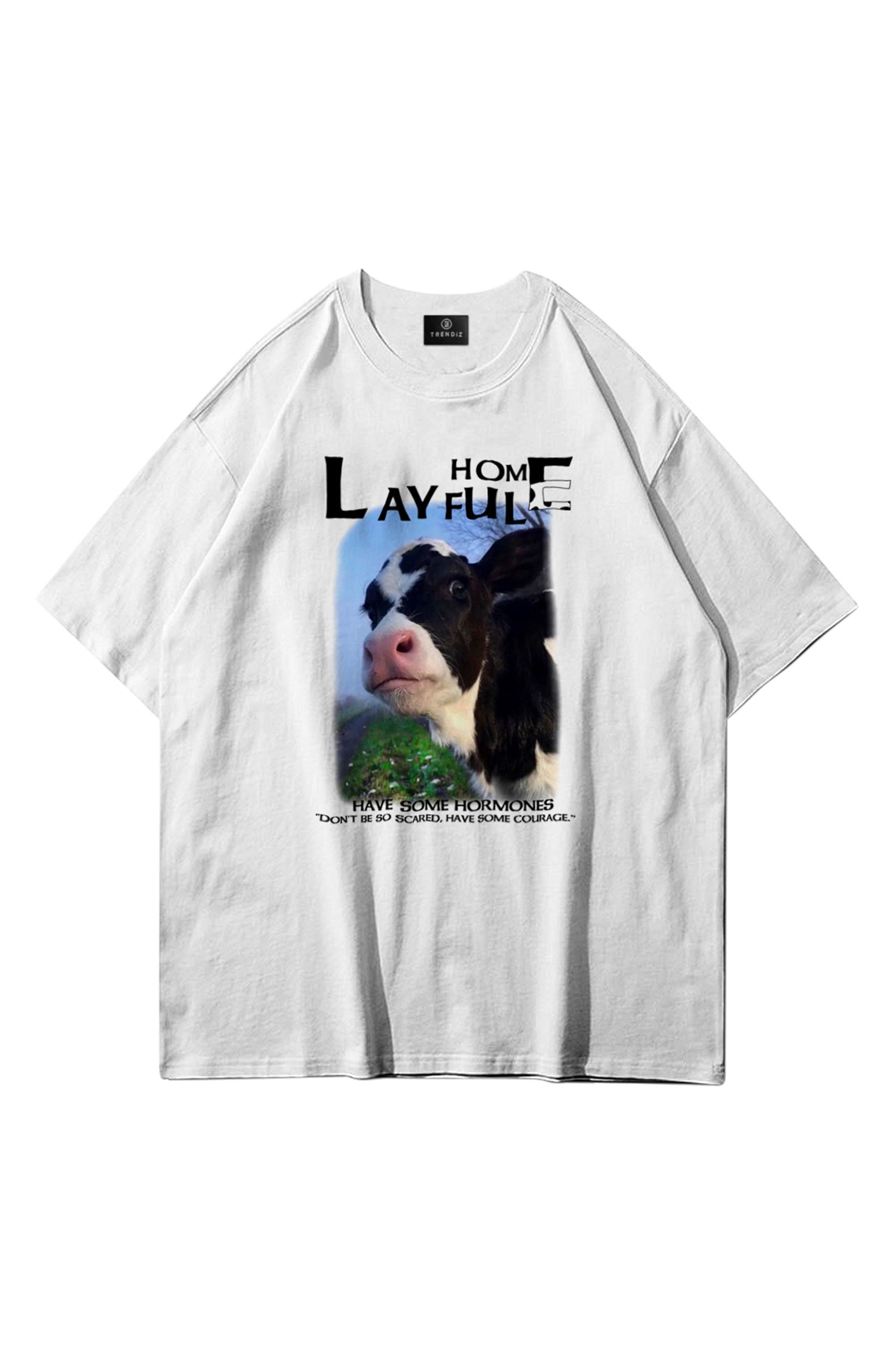 Trendiz Unisex Layful Tshirt Beyaz