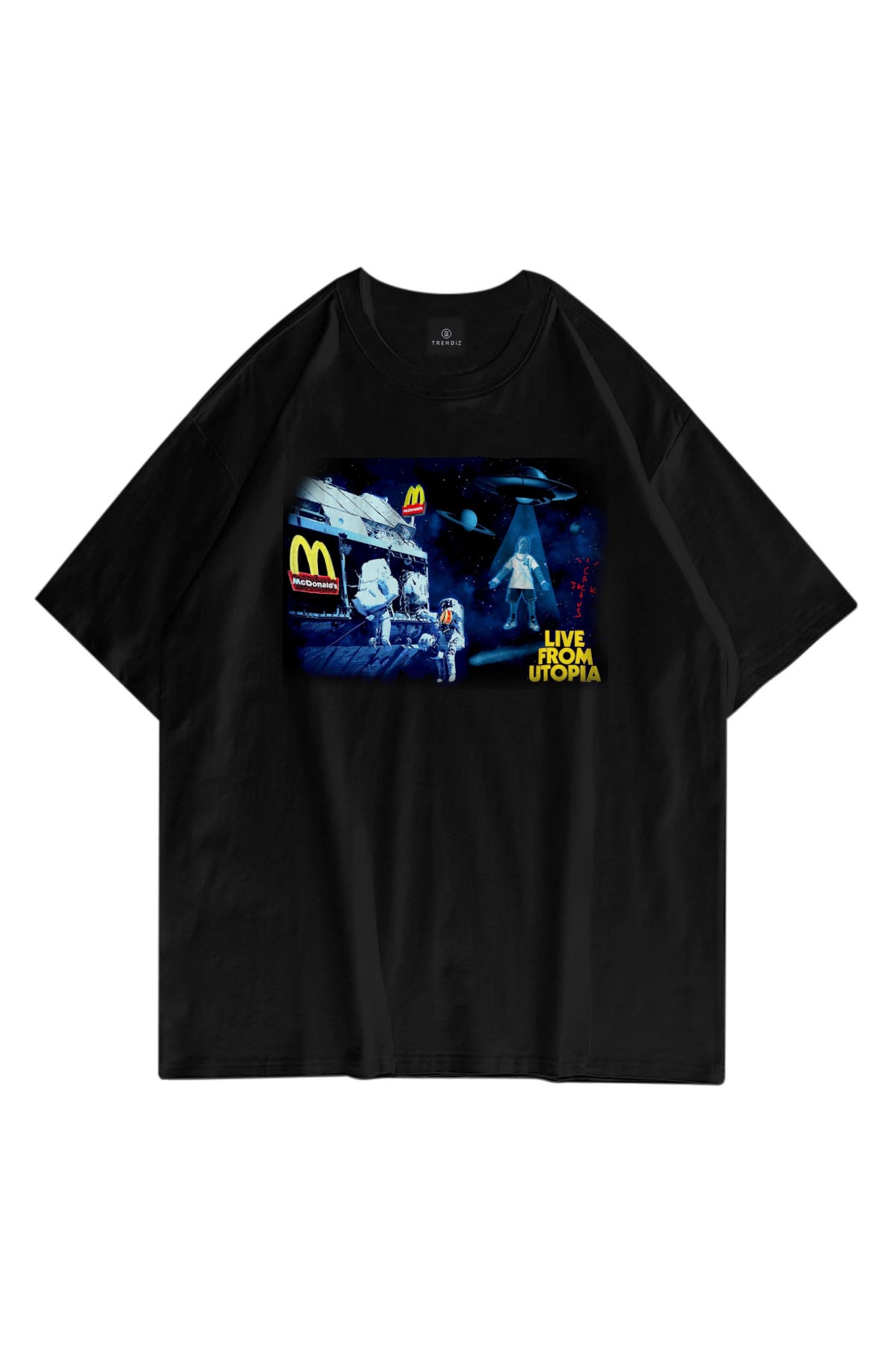Trendiz Unisex Live from Utopia Travis Scott Siyah Tshirt