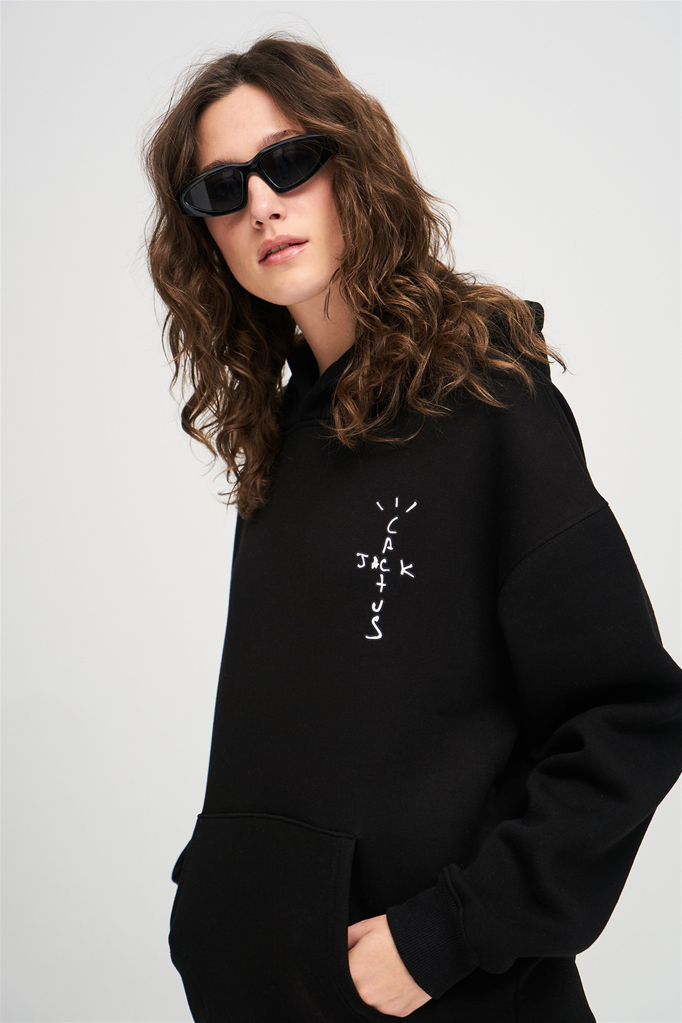 Trendiz Unisex Look Mom I Can Fly Siyah Sweatshirt Hoodie