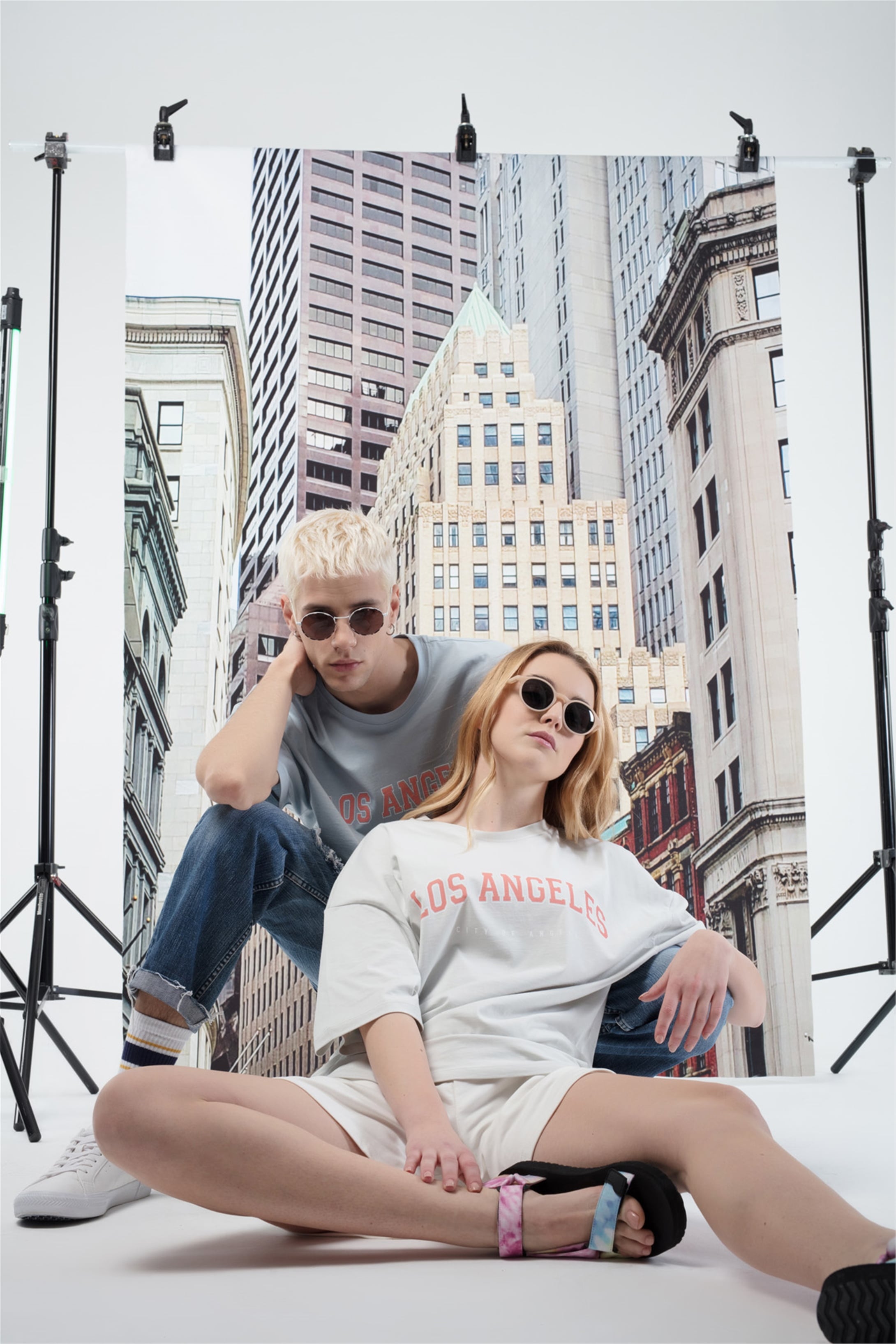 Trendiz Kadın Los Angeles Tshirt Taş