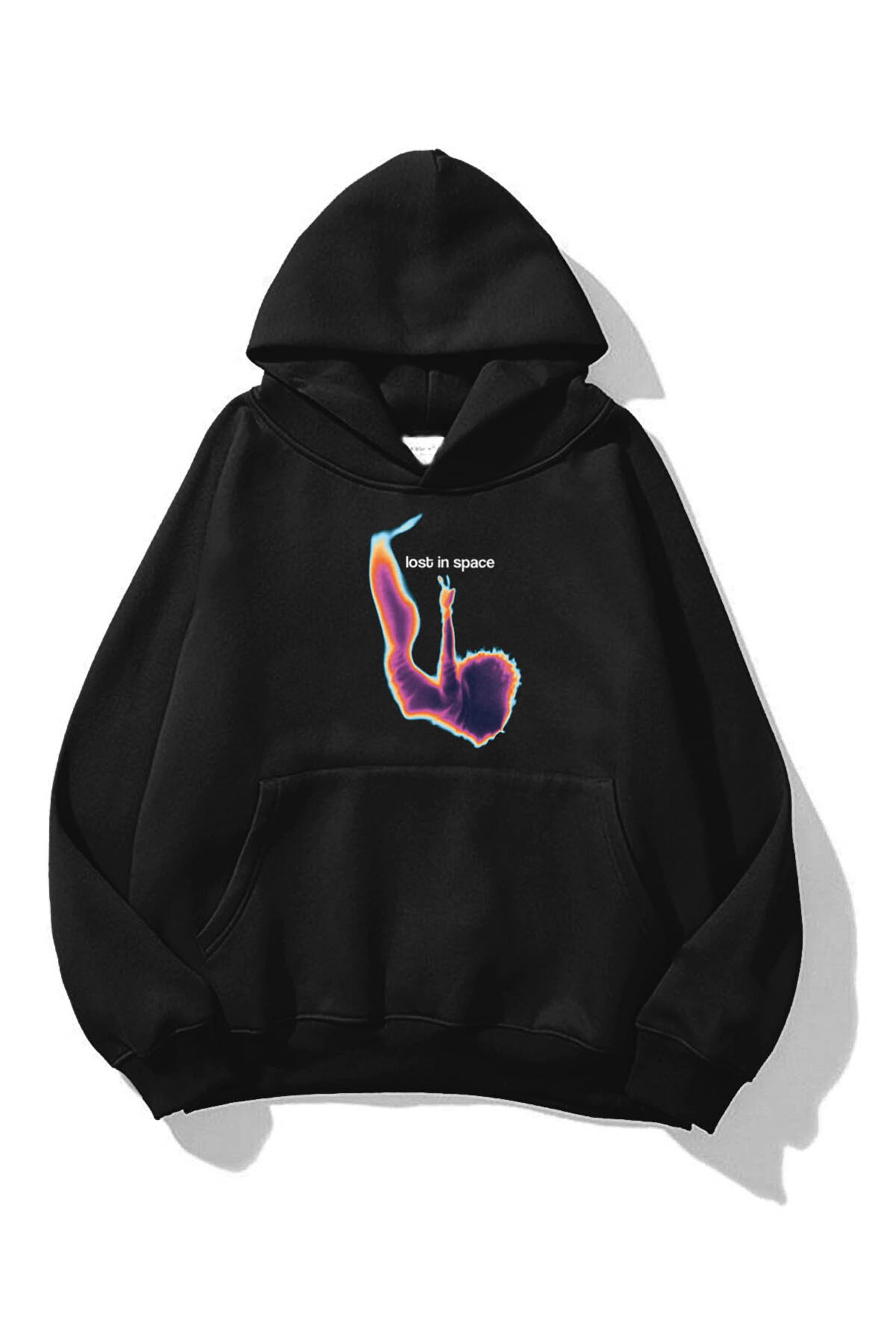 Trendiz Unisex Lost in Space Sweatshirt Hoodie Siyah